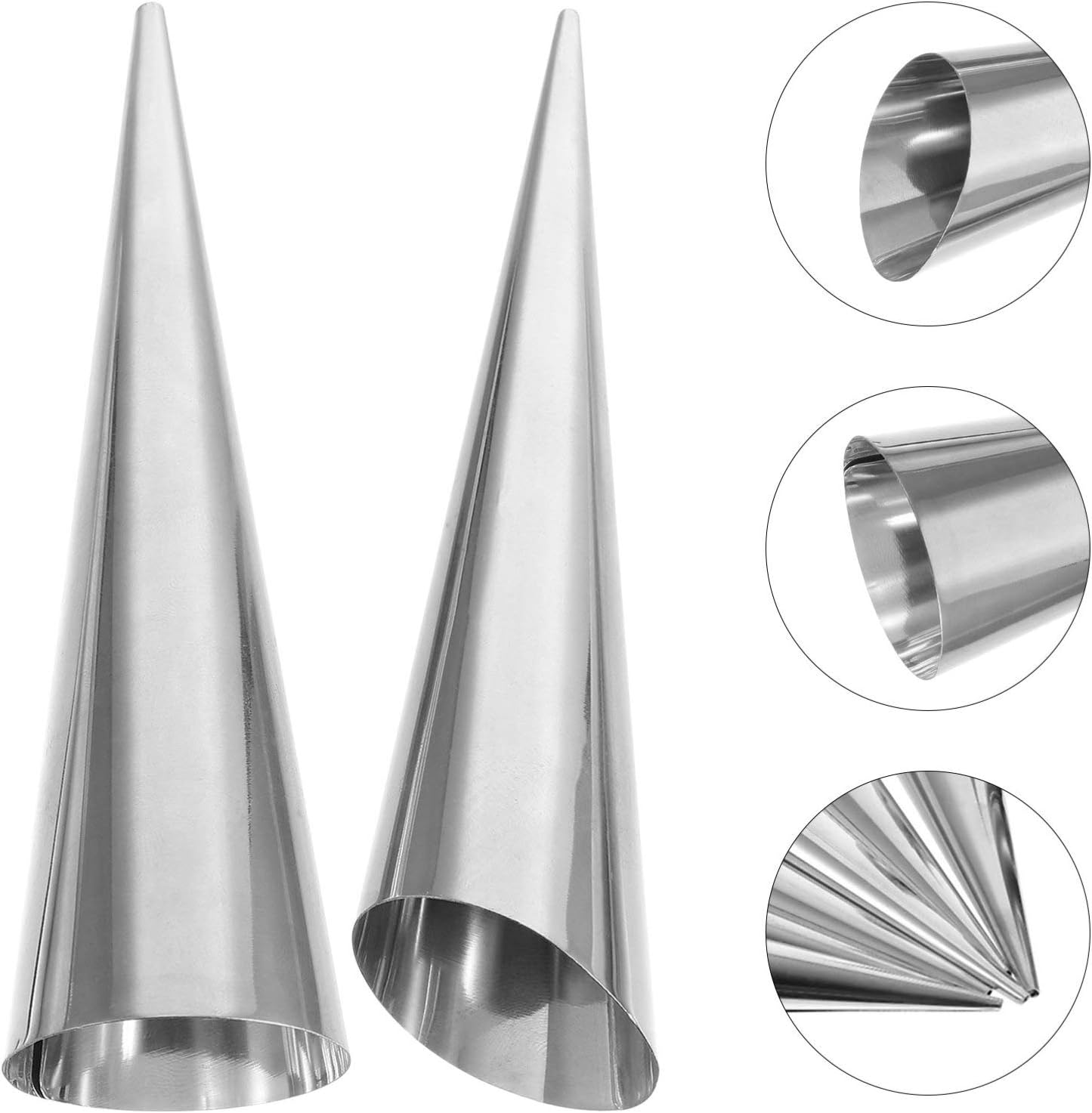 Hemobllo 12pcs Stainless Steel Croissant Conical Shaped Baking Molds Easy to Baking Tools for Home