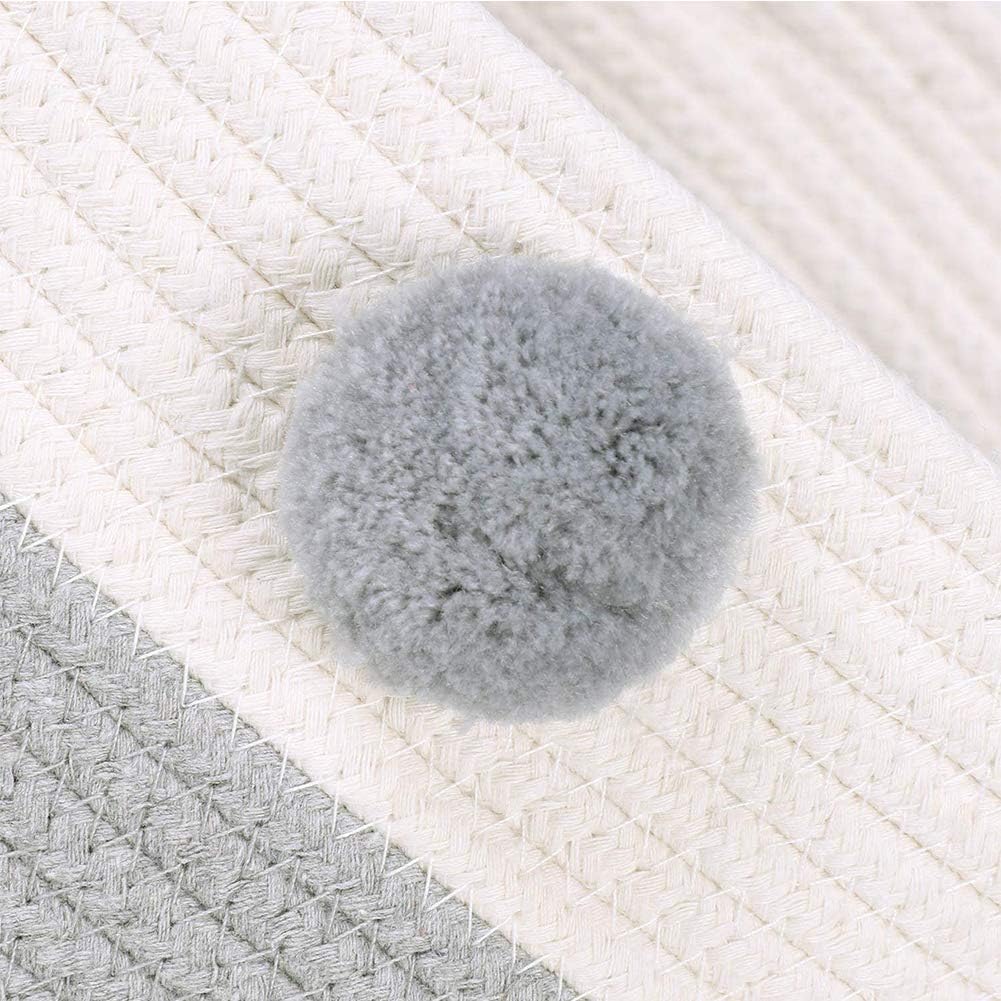 Round Cat Bed Basket Nest Cotton Rope Woven House Nesting, Washable Cat Beds Resistant Scratcher Scratching Scratch Mat Pad for Puppy Small Dogs Pet