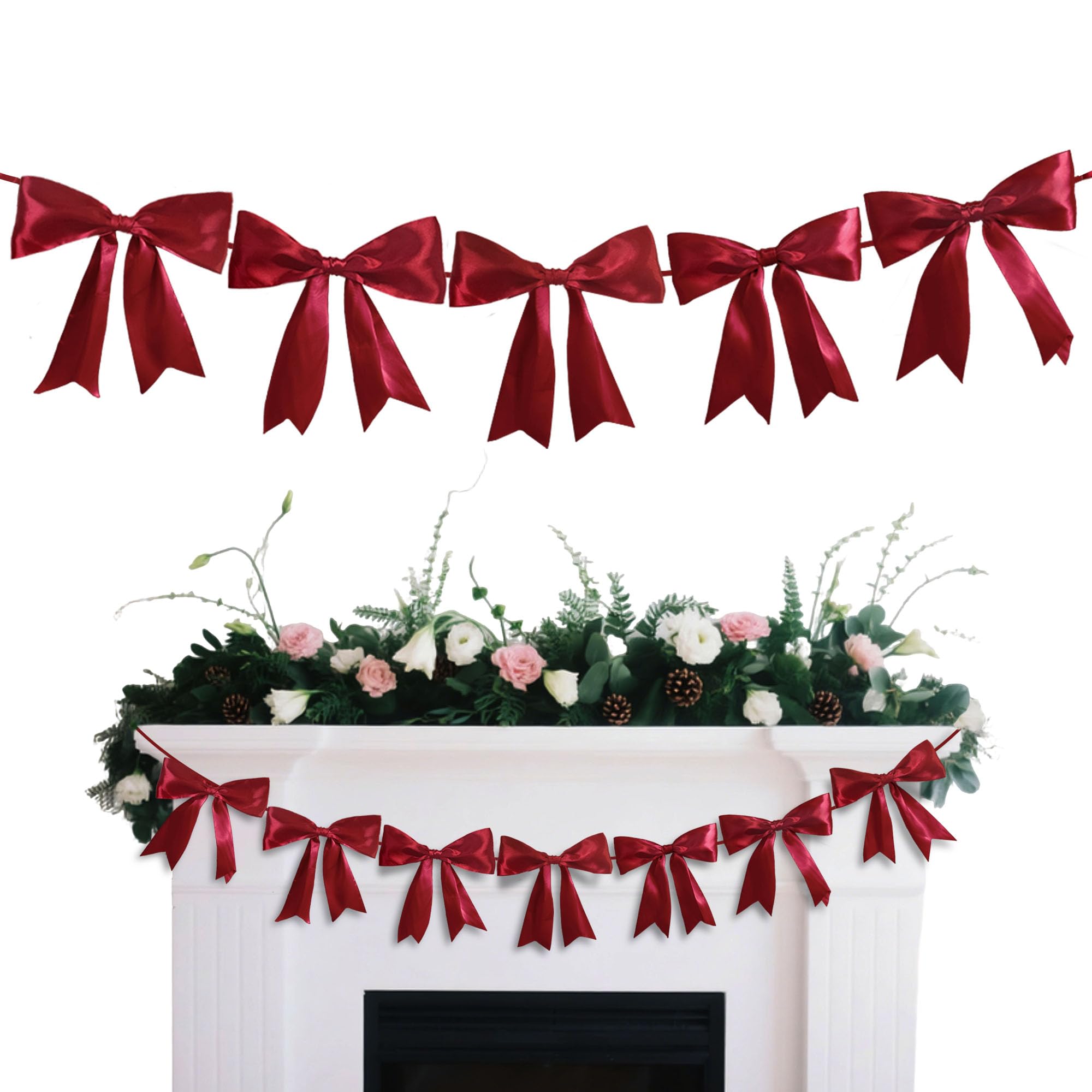 Photo 1 of Babytree Burgundy Bow Garland Banner