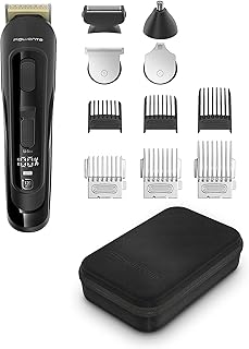 Rowenta Selectium Xpert 12 en 1, Multistyler barbero y recortadora para cabello, barba, oreja y nariz, 15 longitudes de corte, hasta 120 min, uso sin cable, cuchillas de acero inoxidable, TN9461