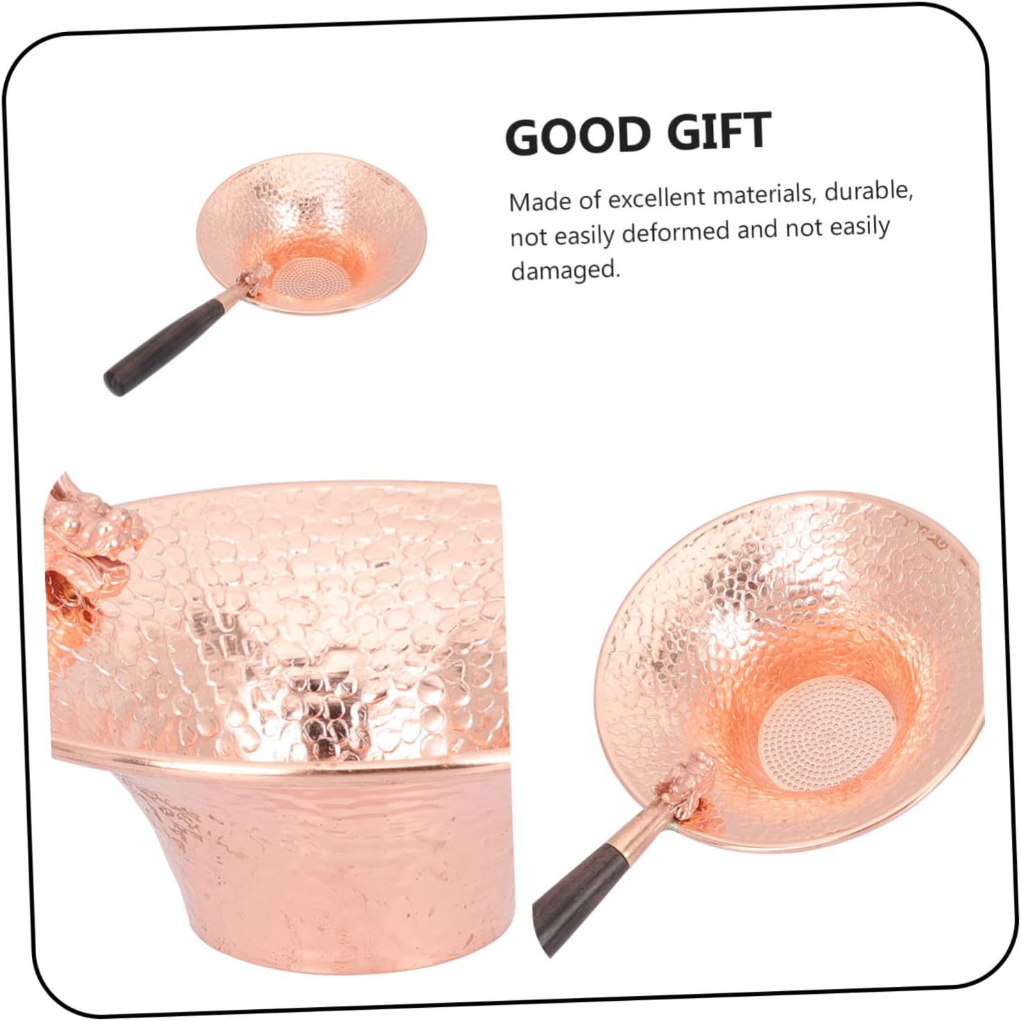Copper Tea Strainer Tea Filtering Tool Handheld Tea Filter Office Tea Infuser Tea Filter