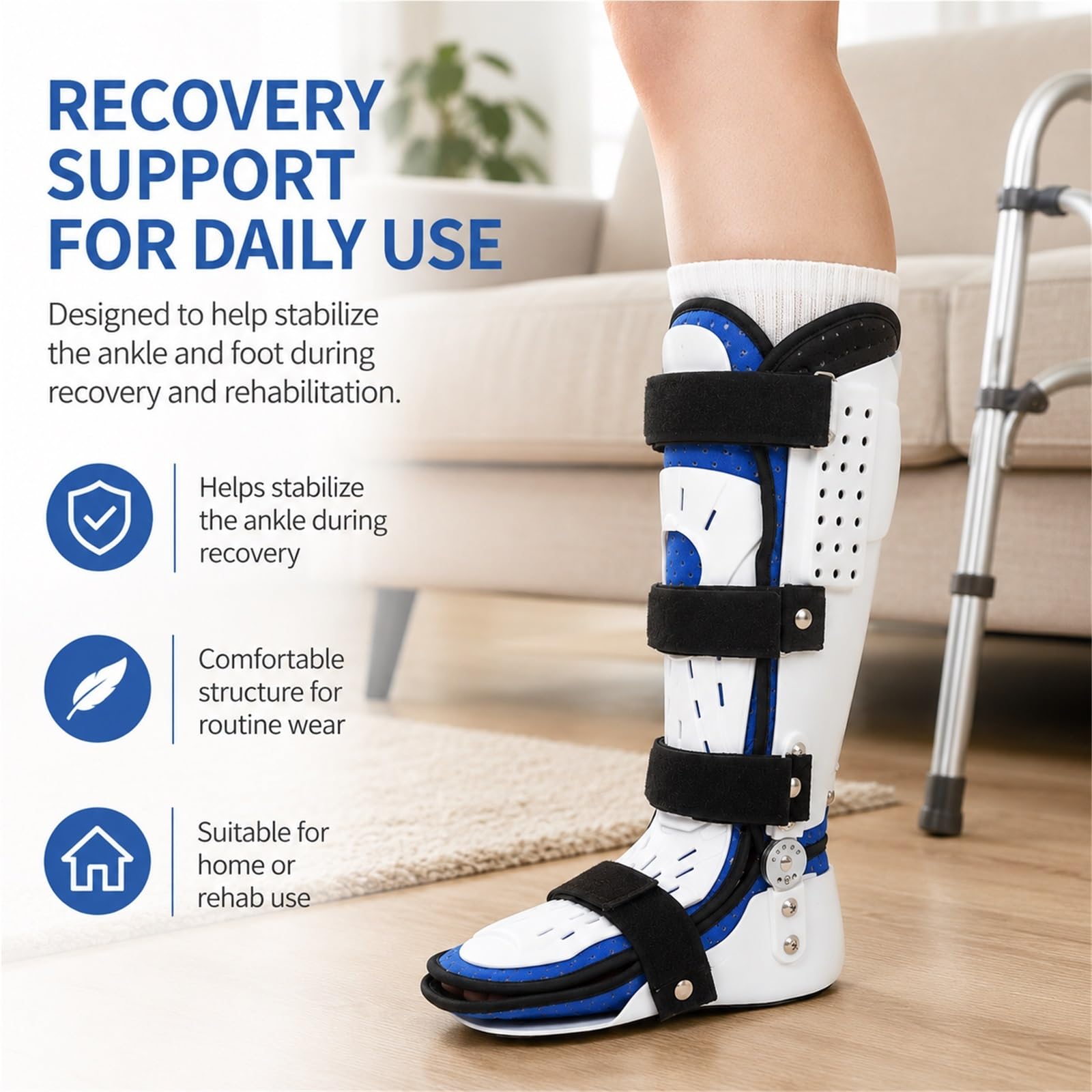 Plantarfasziitis Nachtschiene Fußheberentlastung Sprunggelenkbandage AFO Orthese für Achillessehnenentzündung Fußgelenk Bandage Stütze bei Verletzungen Schmerzen(Links,L)
