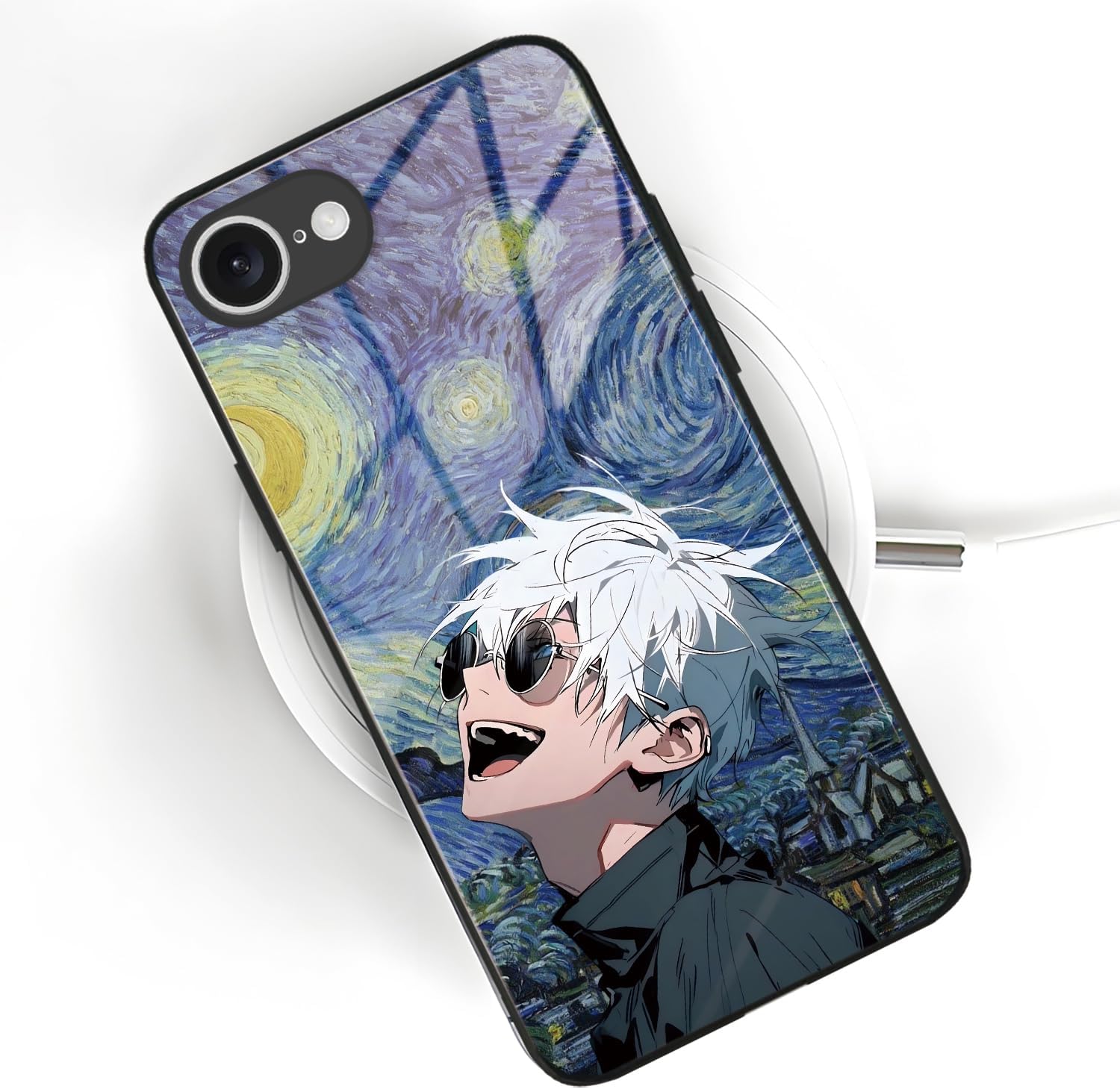 Six Eyes Anime Case for iPhone 17e / 16e, Aesthetic 9H Glass Protection image 4