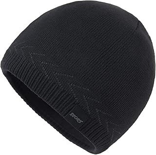 Sponsored Ad - OMECHY Mens Winter Warm Knitting Hats Plain Skull Beanie Cuff Toboggan Knit Cap
