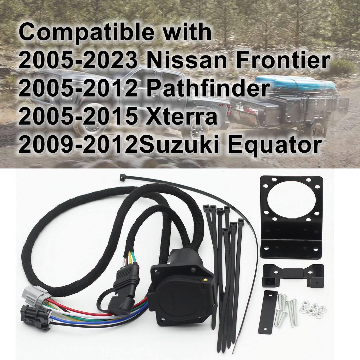 7 Pin Trailer Wiring Harness Extension Connectors Truck Bed 7 Way RV