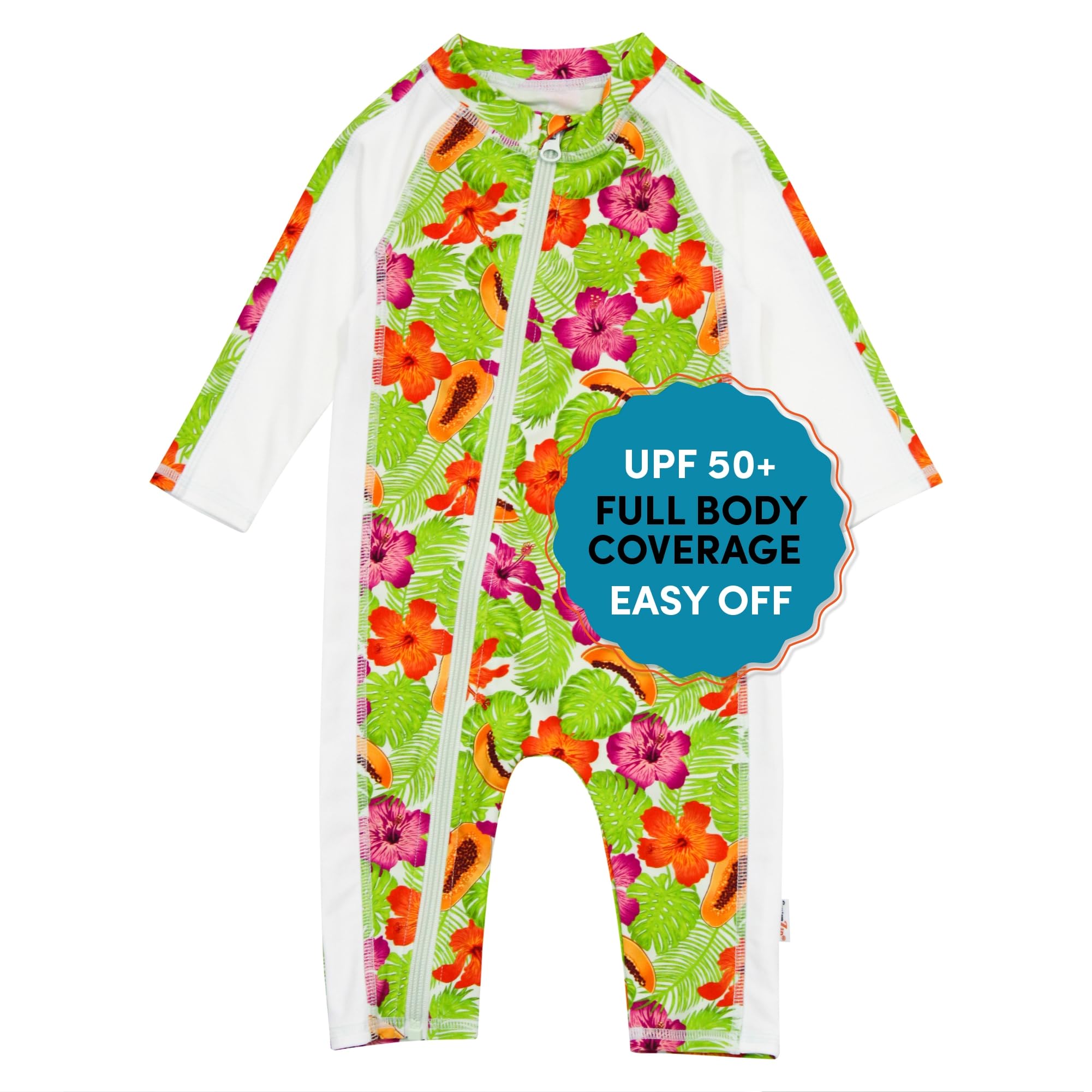 SwimZip UPF50+ Girls' Long Sleeve One Piece Swimsuit, Kids Bathing Suit