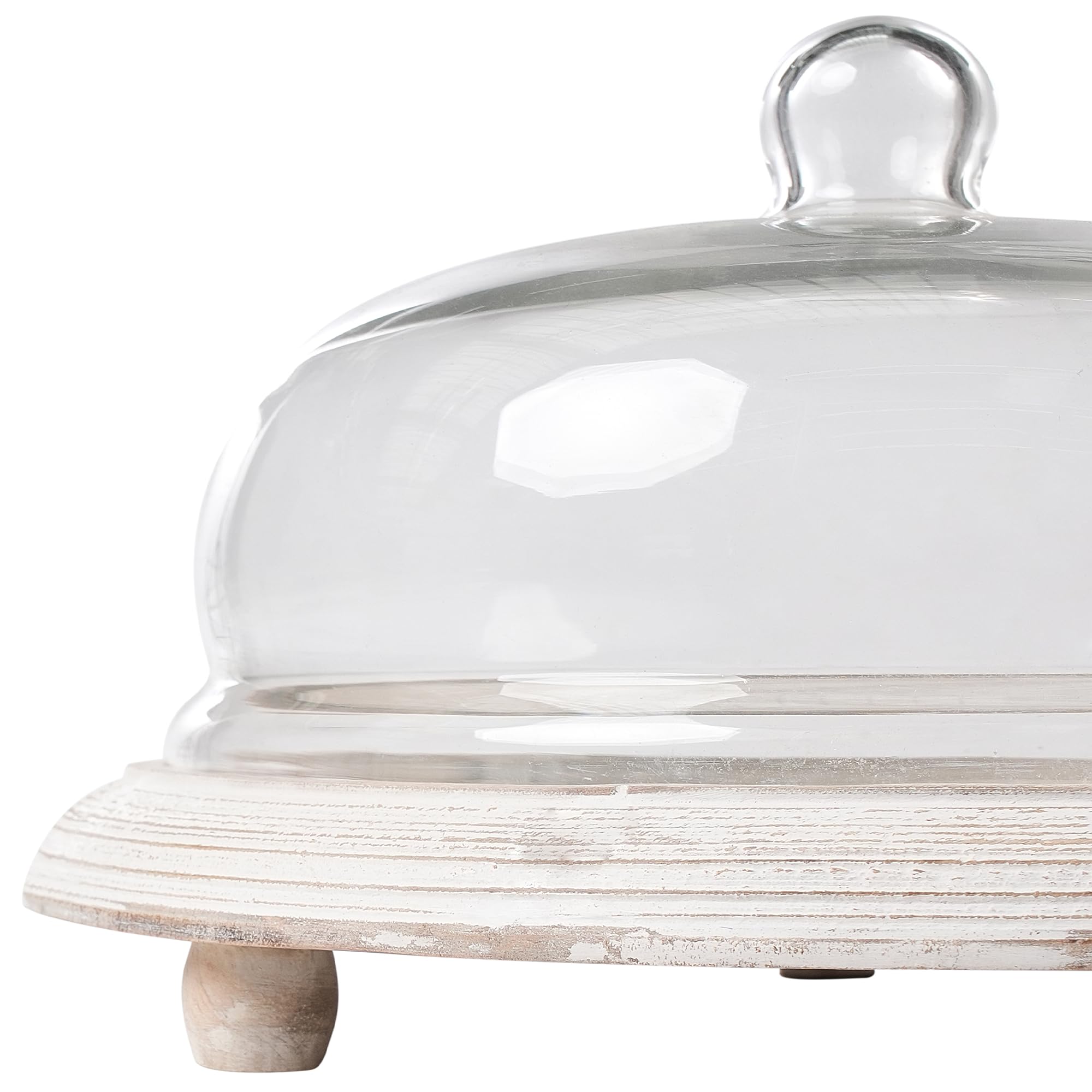 Beliani Présentoir à Gâteaux en Bois de Manguier avec Couvercle Porte Pâtisserie Cloche Marron Clair Zagazig