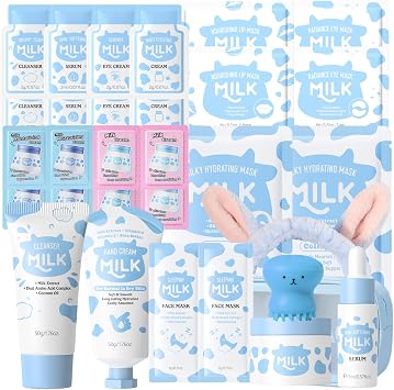 Milk Skin Care Sets & Kits, Skincare Gift Set with Masks & Tools, 31PCS