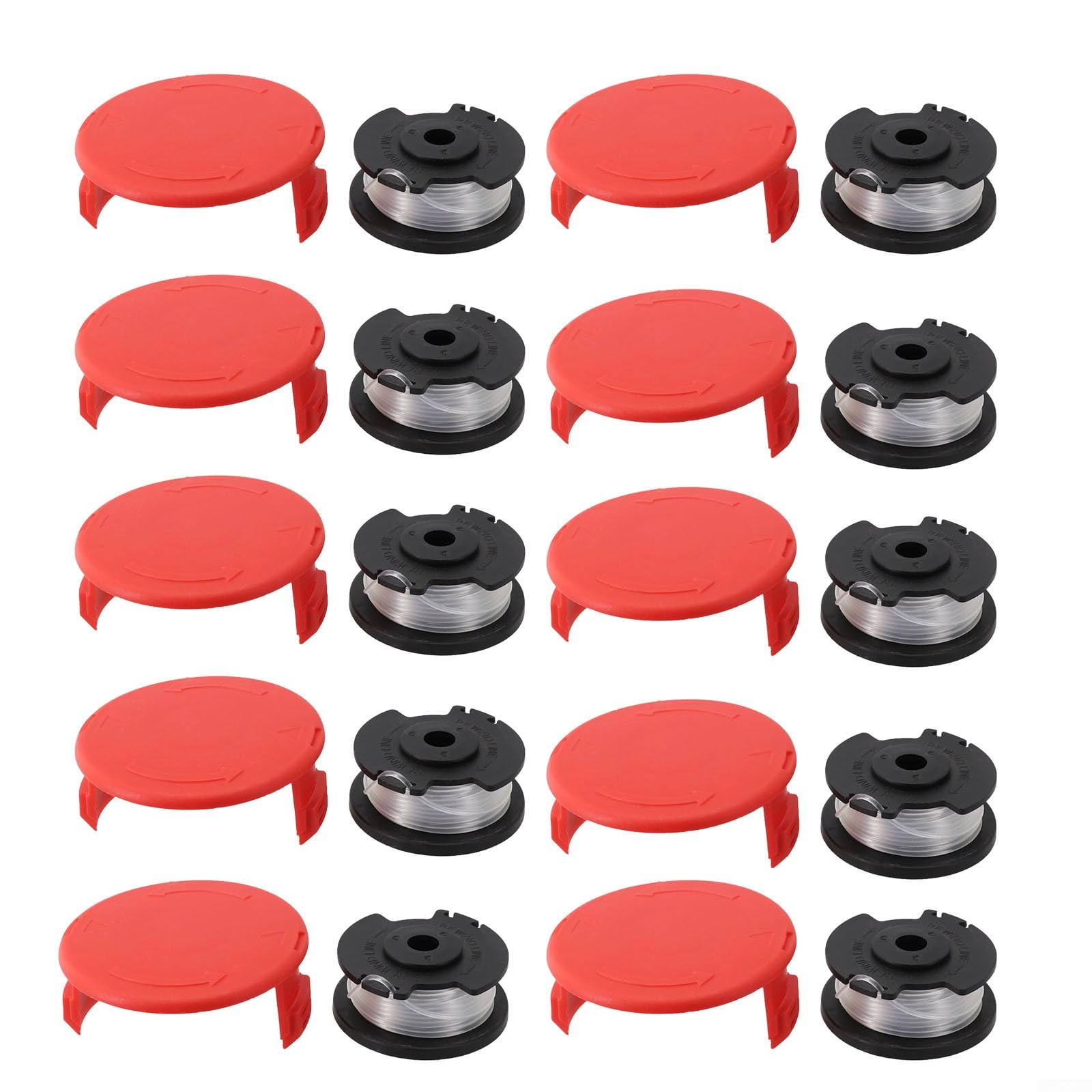 Ersatz-Rasentrimmer-Spulenabdeckung für Einhell Rasentrimmer, läuft reibungslos mit Spule und Schnur-Set, Spulenersatzteile (10 Set)
