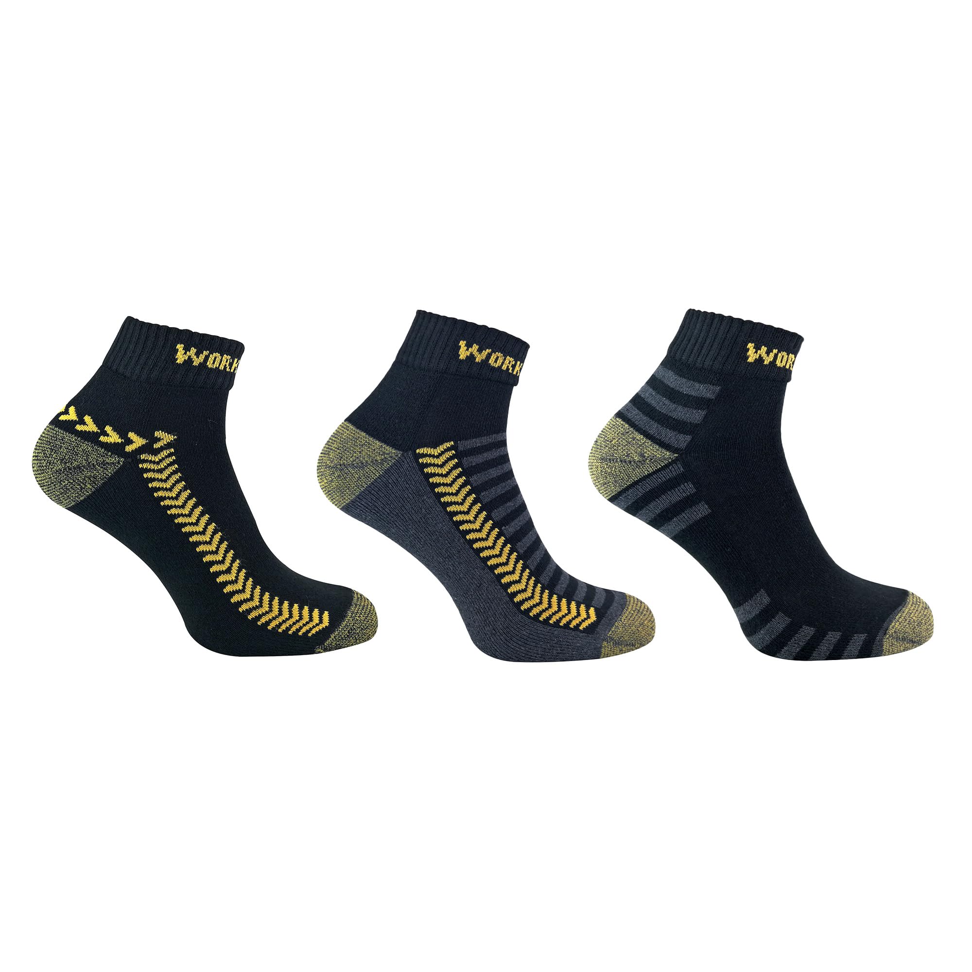 Hduk Mens Socks Men's Black 12 Pairs Of Ultimate Work Trainer Socks With Re-Inforced Heel And Toe/Uk Size 6-11 Eur 39-45