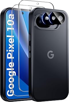 Qasyfanc for Google Pixel 10a Case with 2 Pack Screen Protectors, Black