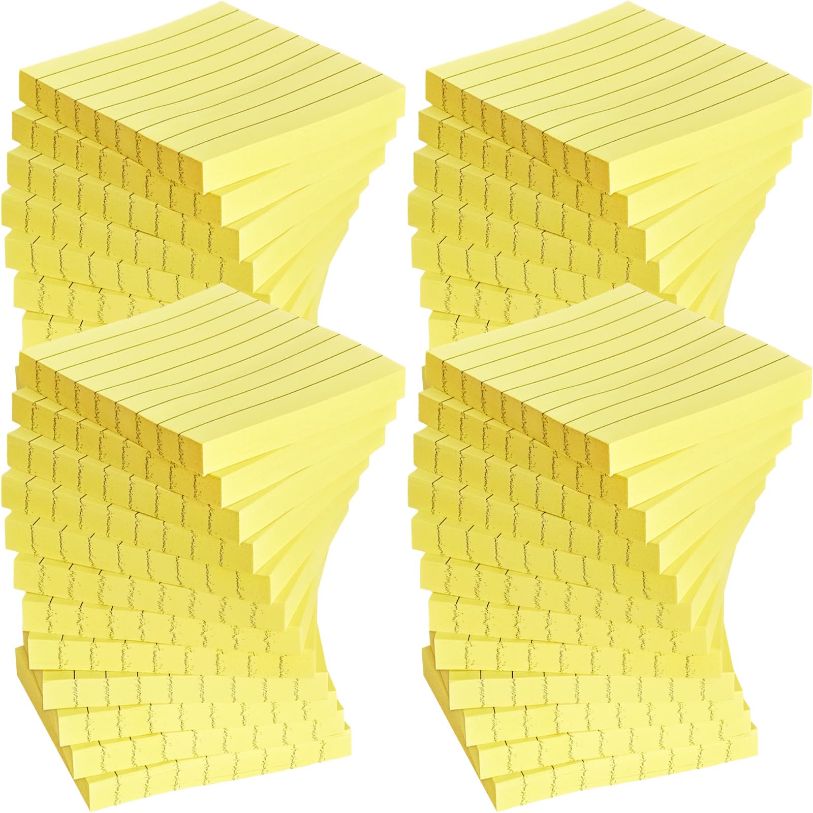 48 Pack 3840 Sheets Lined Sticky Notes 3X3 in Ruled Self Sticky Note Pads 80 Sheets/pad Colorful Sticky Notes with Lines Post Notes for Office, Home,