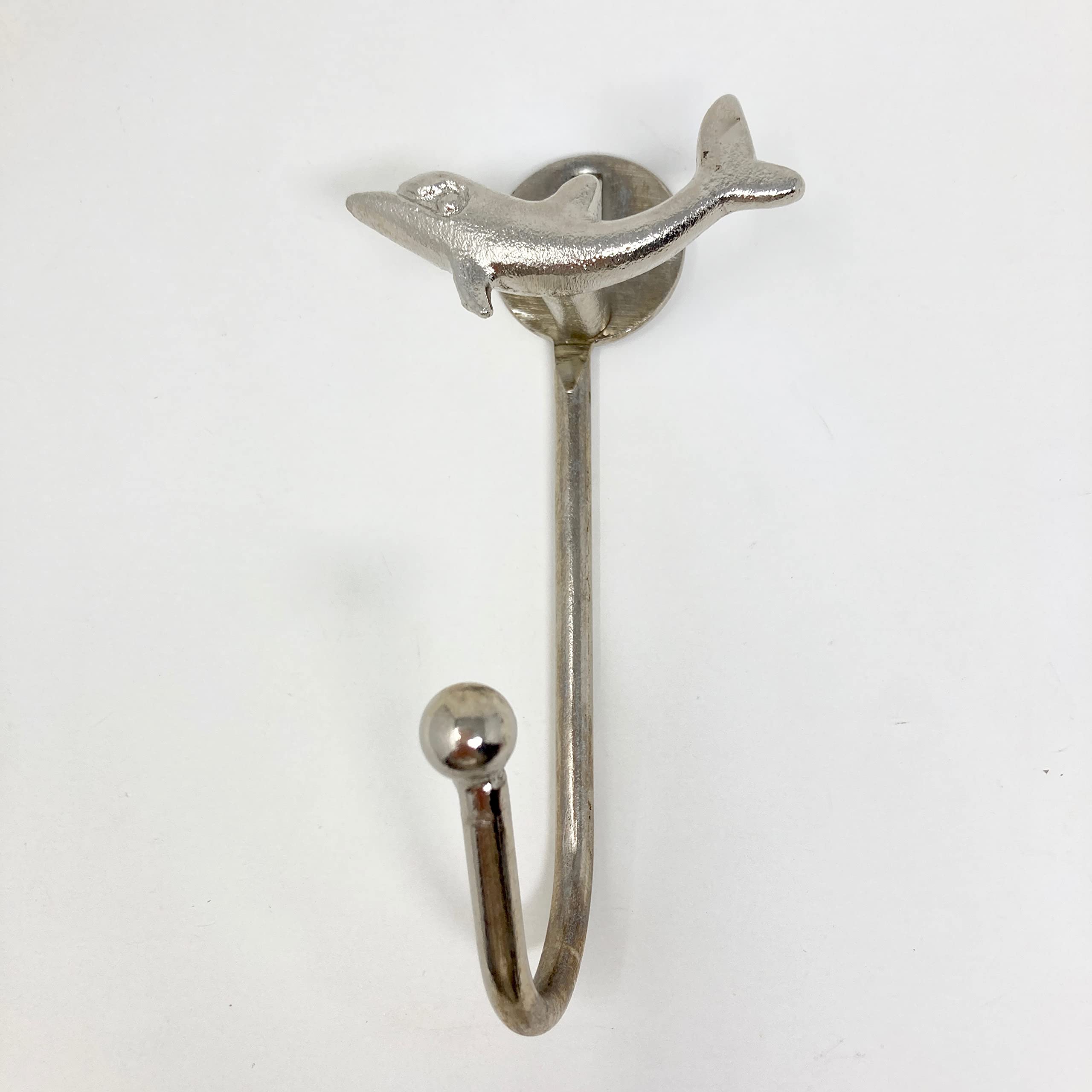 Knobs By Blossom Silver Sea-Life Marine Nautical Hooks (12. Dolphin)
