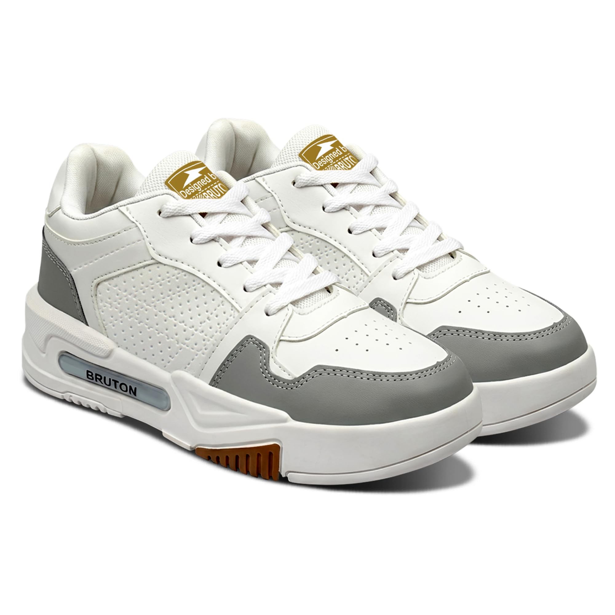 Men's HUSTLE-222 White Sneakers | Stylish Lace-Up Casual Shoes | Cushioned Comfort Sole | Lightweight Fashion Sneakers, College, Travel & Street Style-image-38