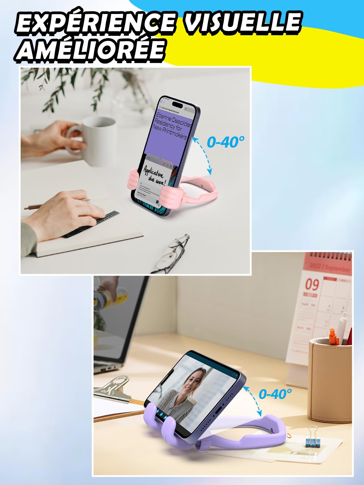 CALDEVER Noël Cadeau Lutin Nikolaus – Lot De 2 Supports Téléphone