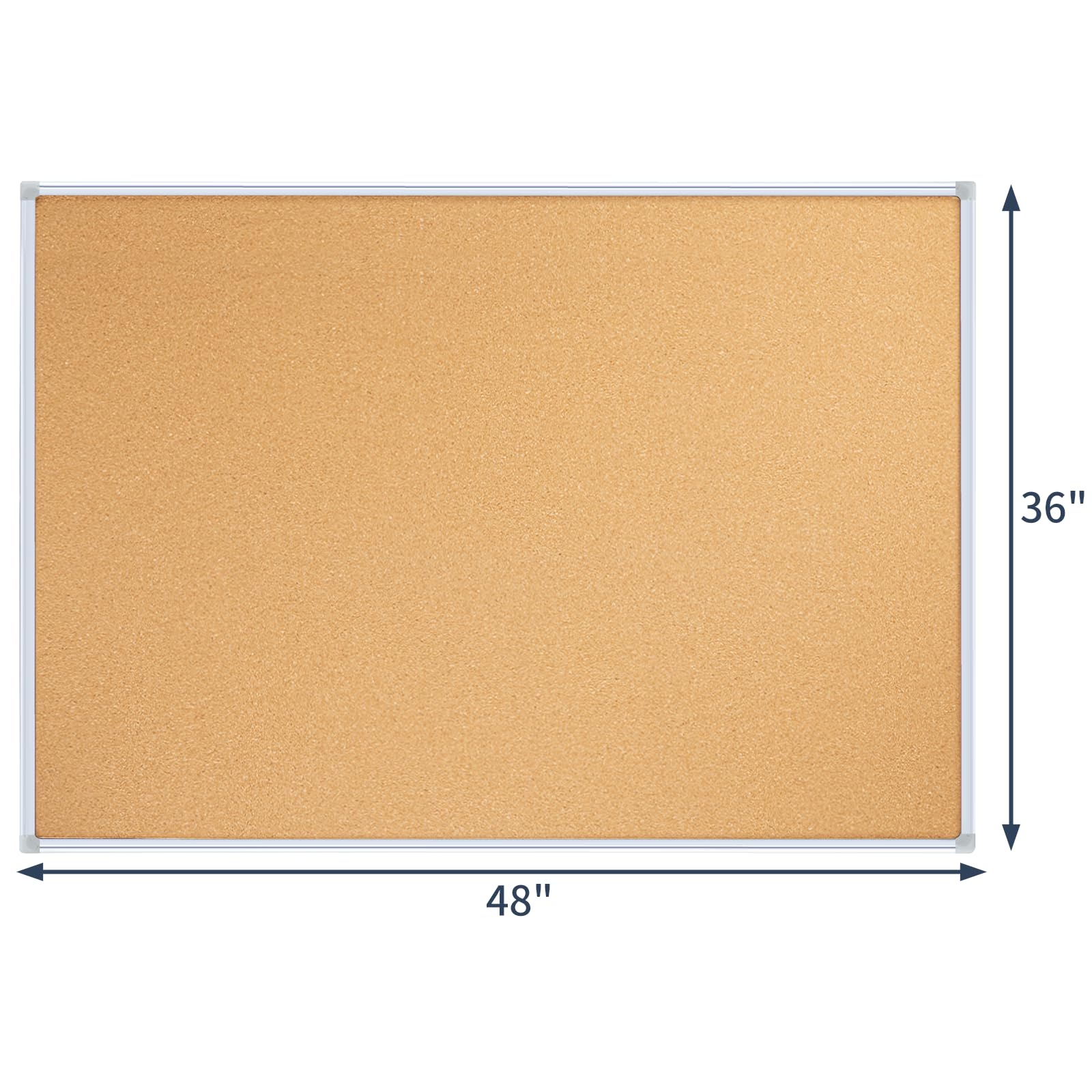 OWLKELA 36'' x 48'' Large Cork Board, Silver Aluminium Framed 4x3