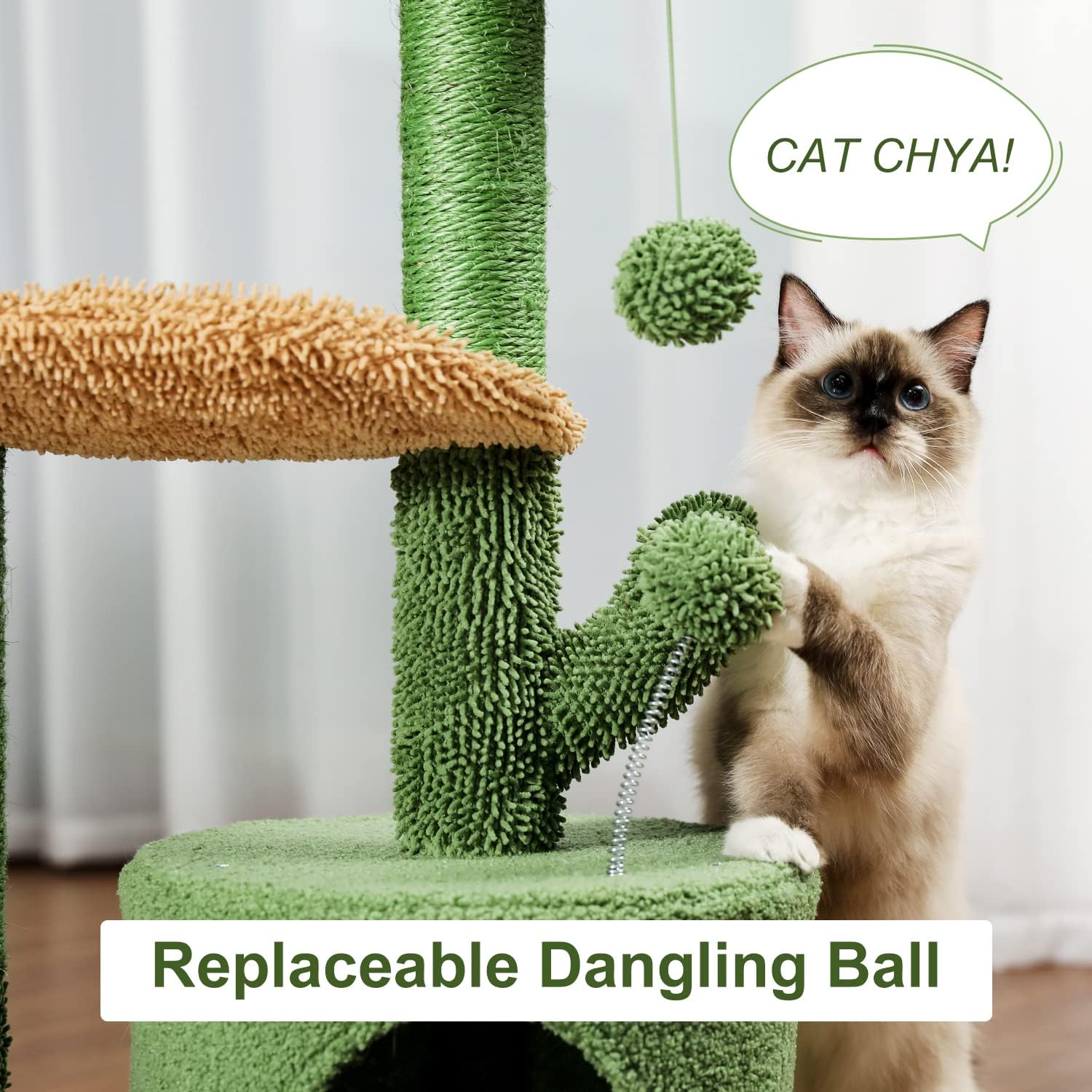 PAWZ Road Cat Tree 32 Inches Cactus Cat Tower Bundle with 23 Inches Cactus Cat Scratcher Featuring with 3 Scratching Poles : Pet Supplies