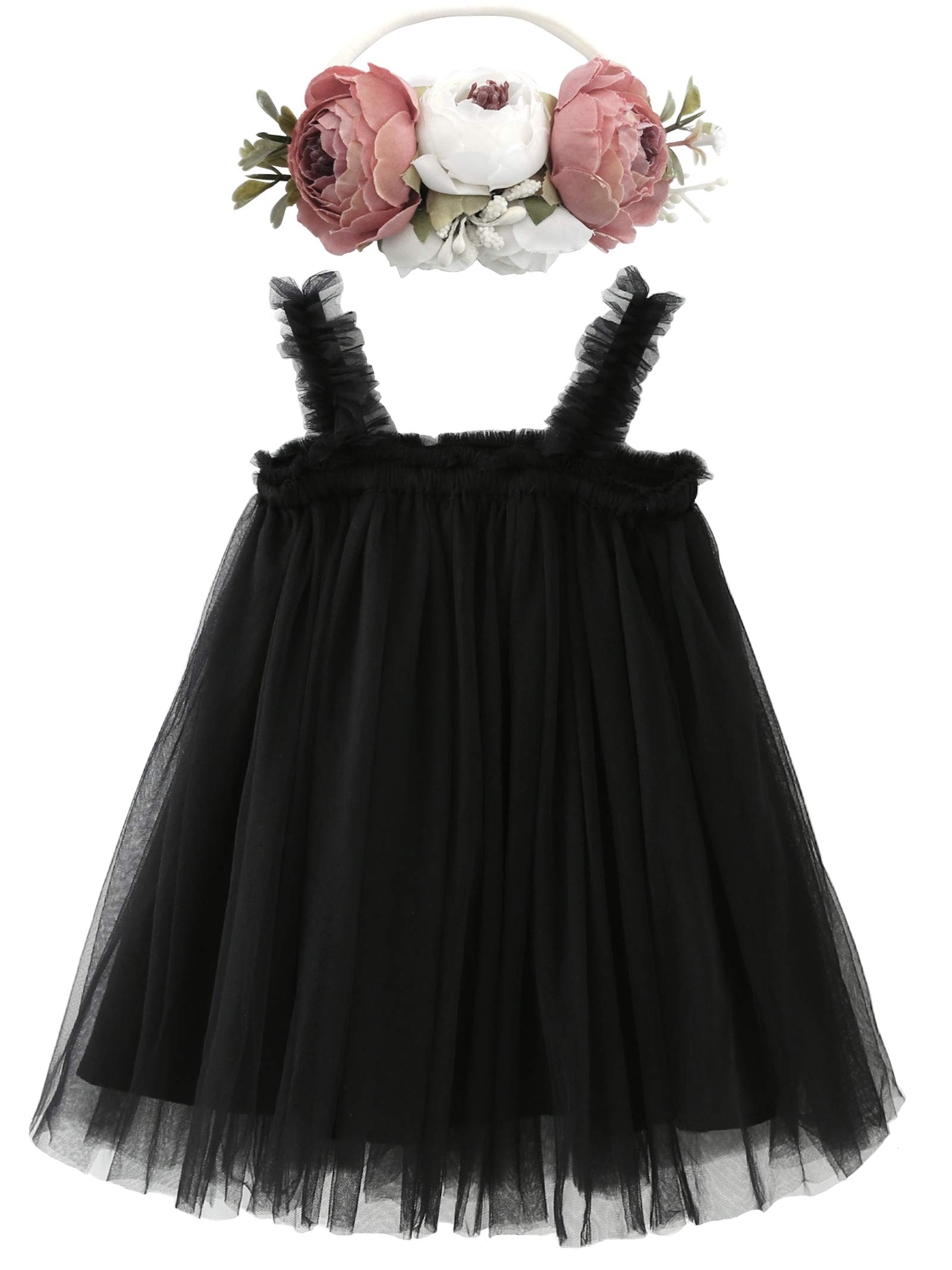 BGFKS Layered Tulle Tutu Dress for Toddler Girls,Baby Girl Rainbow Tutu Princess Skirt Set with Flower Headband.