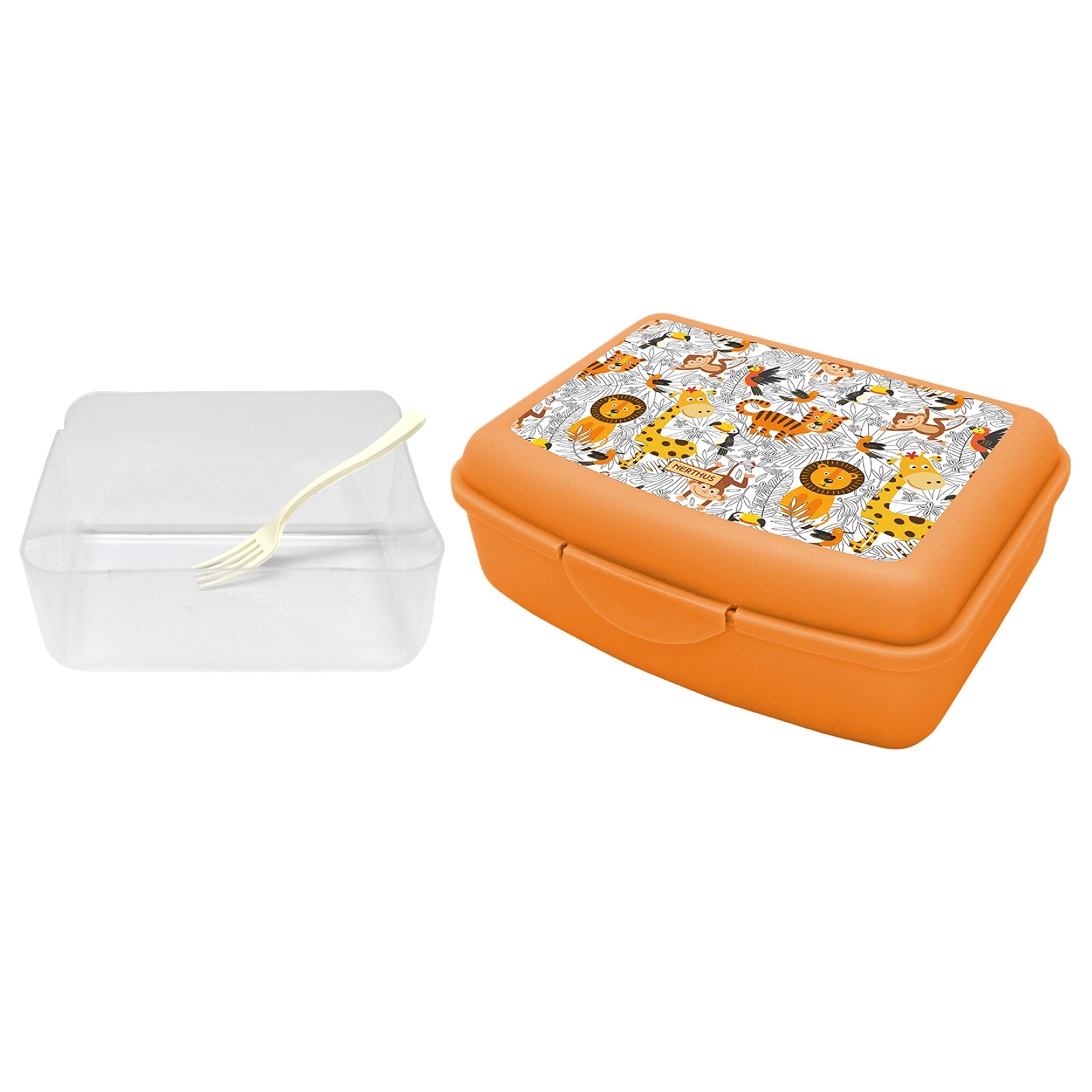 NERTHUS FIH 1225 Lunch Box + Container, Plastic, Lions