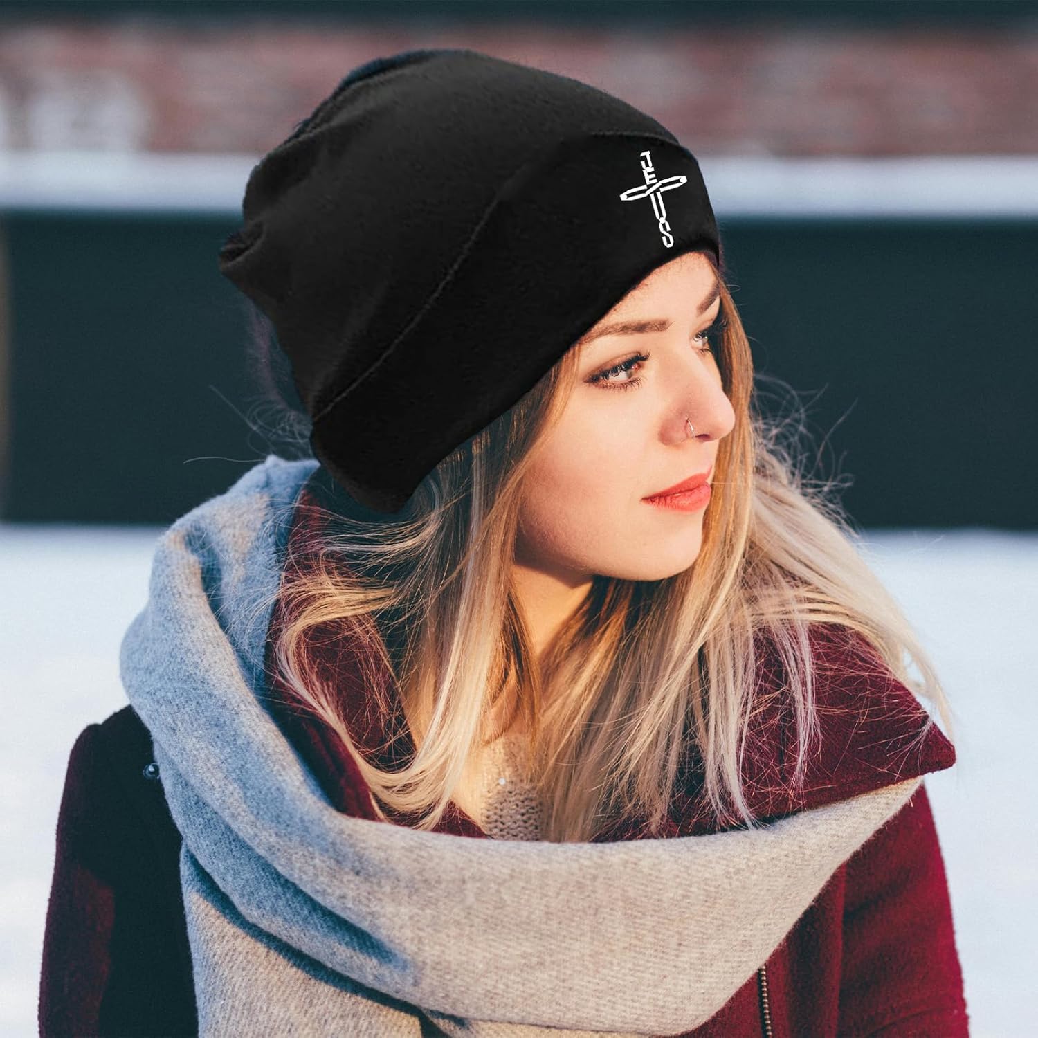 Black Beanie for Men Skull Beanie Knitted Hat Mens Winter Hat Beanies Hats for Men Women - Image 5