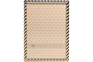 Lawrence Frames Rope Design Metal Frame, 5x7, Gold: Elegant and Durable Picture...
