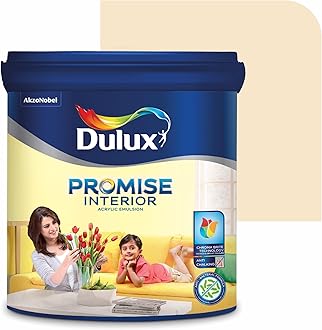 Dulux Promise Interior Emulsion Paint (1L, Coconut/Gentle Australia) | Wall paint|Chroma Brite Technology|Brighter long-lasting colors | Rich finish | Anti-chalk | Water-based | 3-year warranty