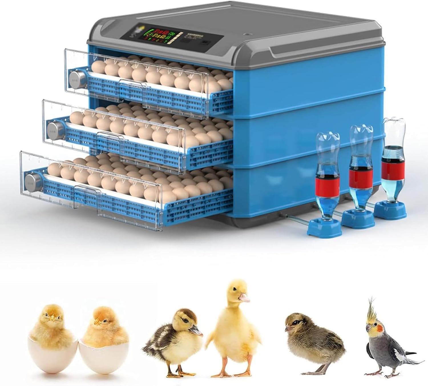 192Eggs Fully Automatic Incubator with Temperature Control Humidity Display Car Rotation System Large Commercial for Incubator Chickens Ducks & Other Birds