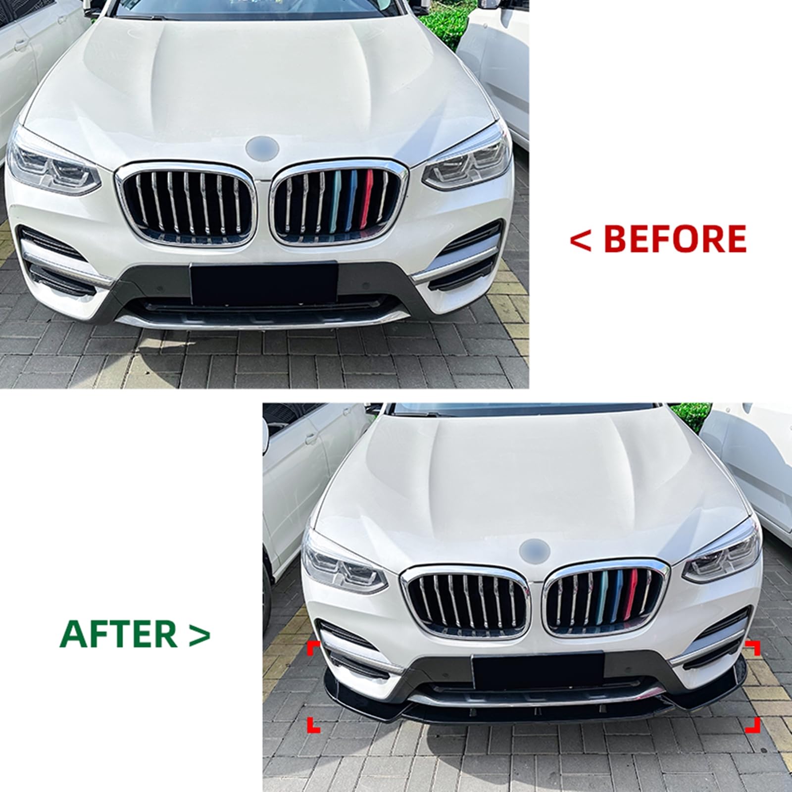 Splitter Paraurti Anteriore Per BMW X3 G01 / X4 G02 M Pack 2022-2023 - Accessorio In Nero Lucido Per Stile E Protezione