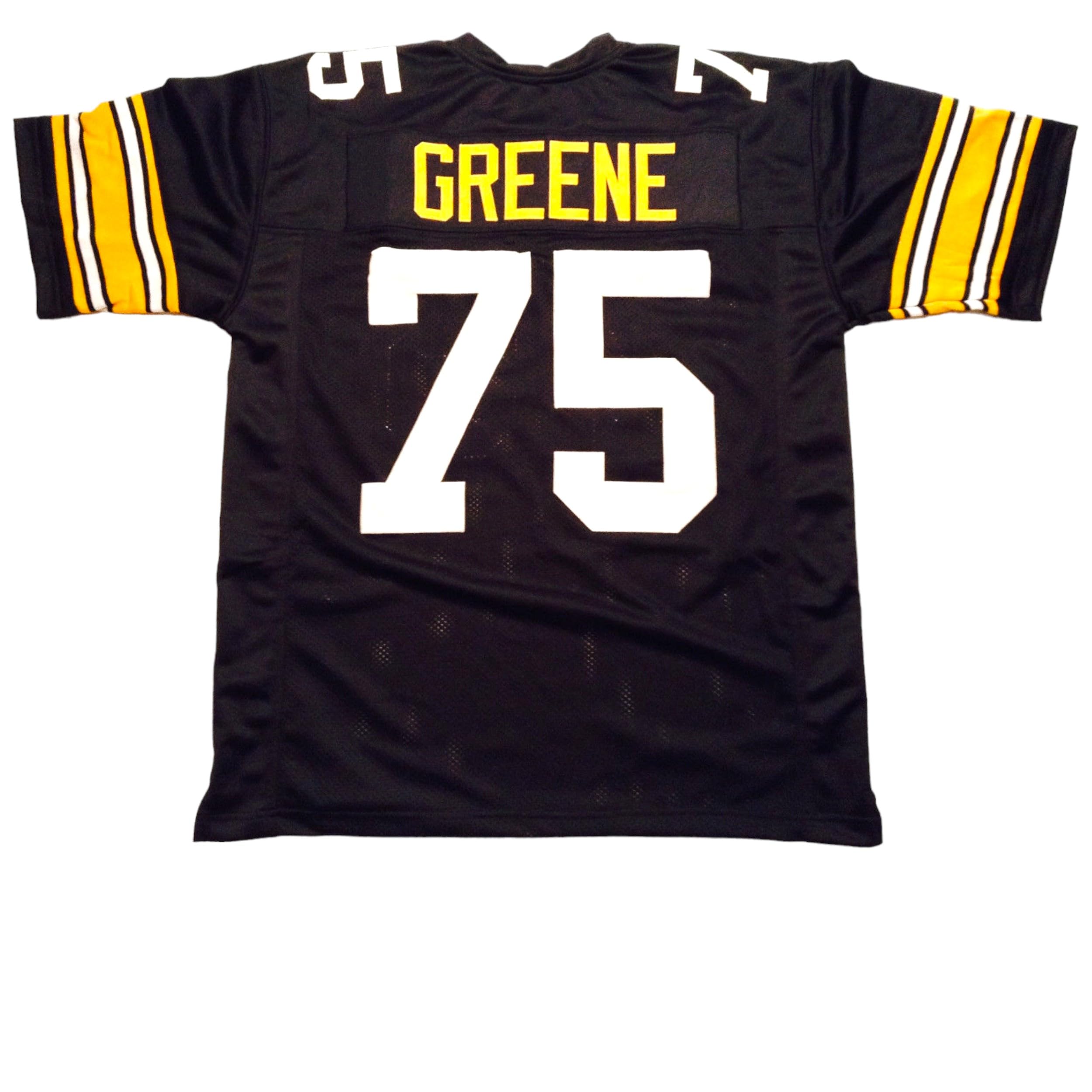 Generic Joe Greene Jersey Stitched #75 Pittsburgh Black Custom Football New No Brand/Logos (US, Alpha, X-Large, Regular, Regular, Black)