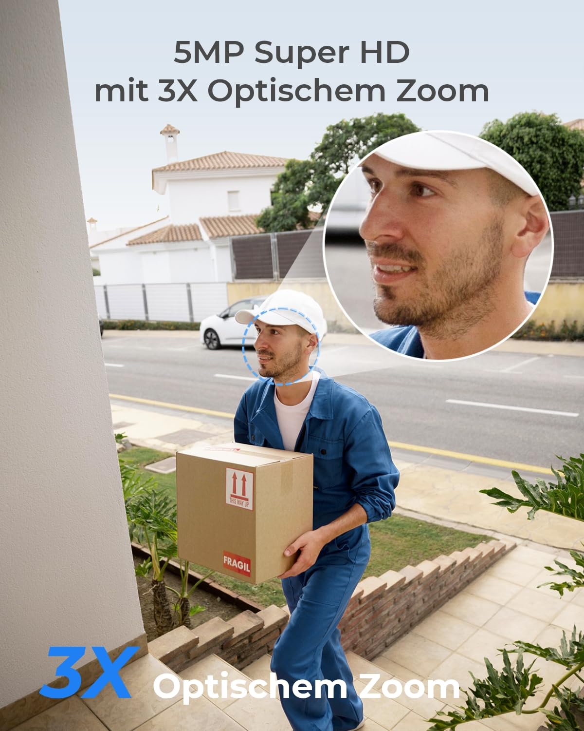 Reolink 5MP PTZ Überwachungskamera Set Aussen mit Home Hub, Auto-Tracking, 3X Optischer Zoom, 2,4/5GHz WLAN, Intelligente Erkennung, Anti-Diebstahl-Algorithmen & Datenschutz, E1 Outdoor 2-Kamera-Set