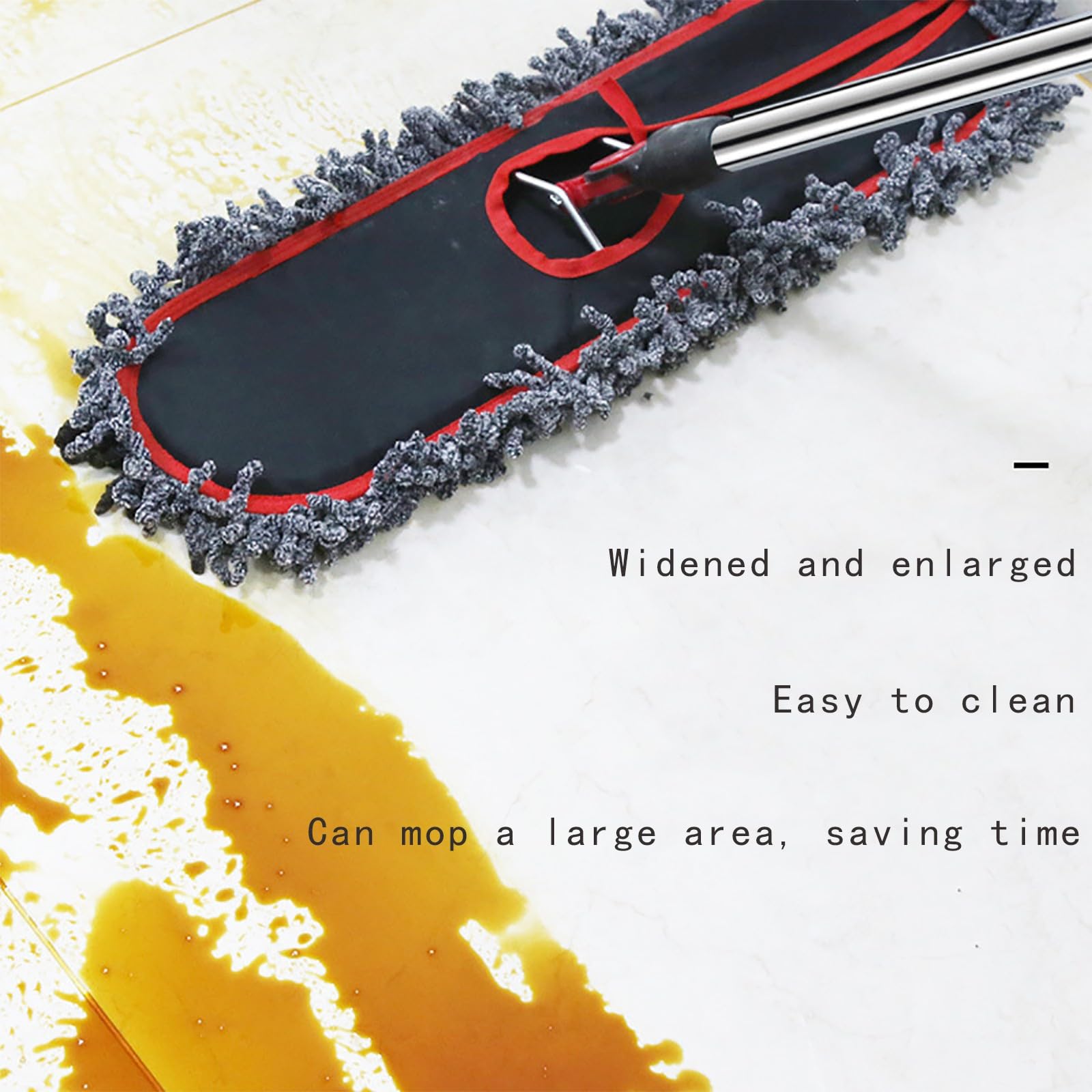 Trapeador de limpieza profunda para limpieza de pisos, ideal para madera dura, laminados, baldosas, almohadilla de trapeador de limpieza en seco y húmedo de microfibra A,135 * 70 * 10cm