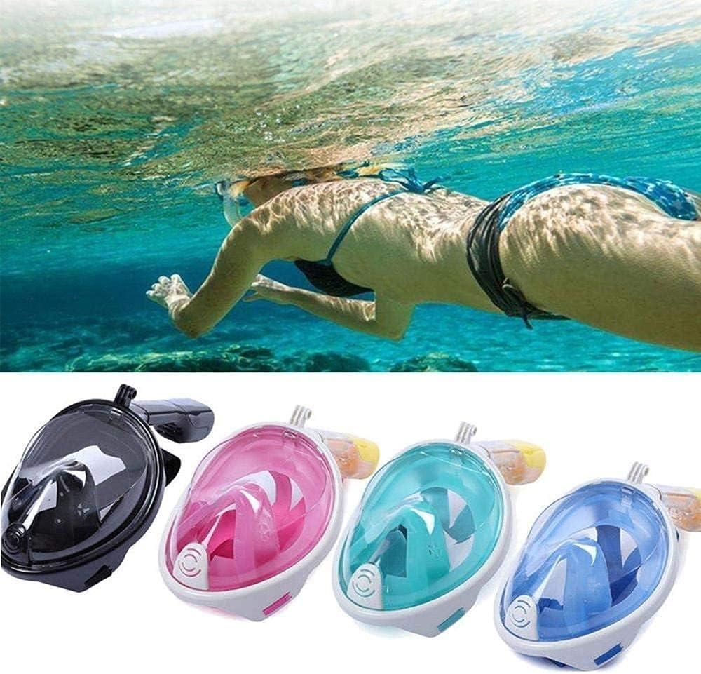Full Face Snorkel Mask with Detachable Camera Mount, Anti-Fog and Foldable Design, Advanced Breathing System for a Safe Adults/Kids Snorkeling Experience Anti-Fog