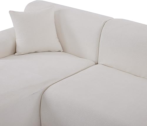 Miniatura 8 de SIYSNKSI Moderno sofá modular grande en forma de L, 2 piezas de combinación gratuita, juego de sofá diván de tela de felpilla con 2 almohadas, sofá