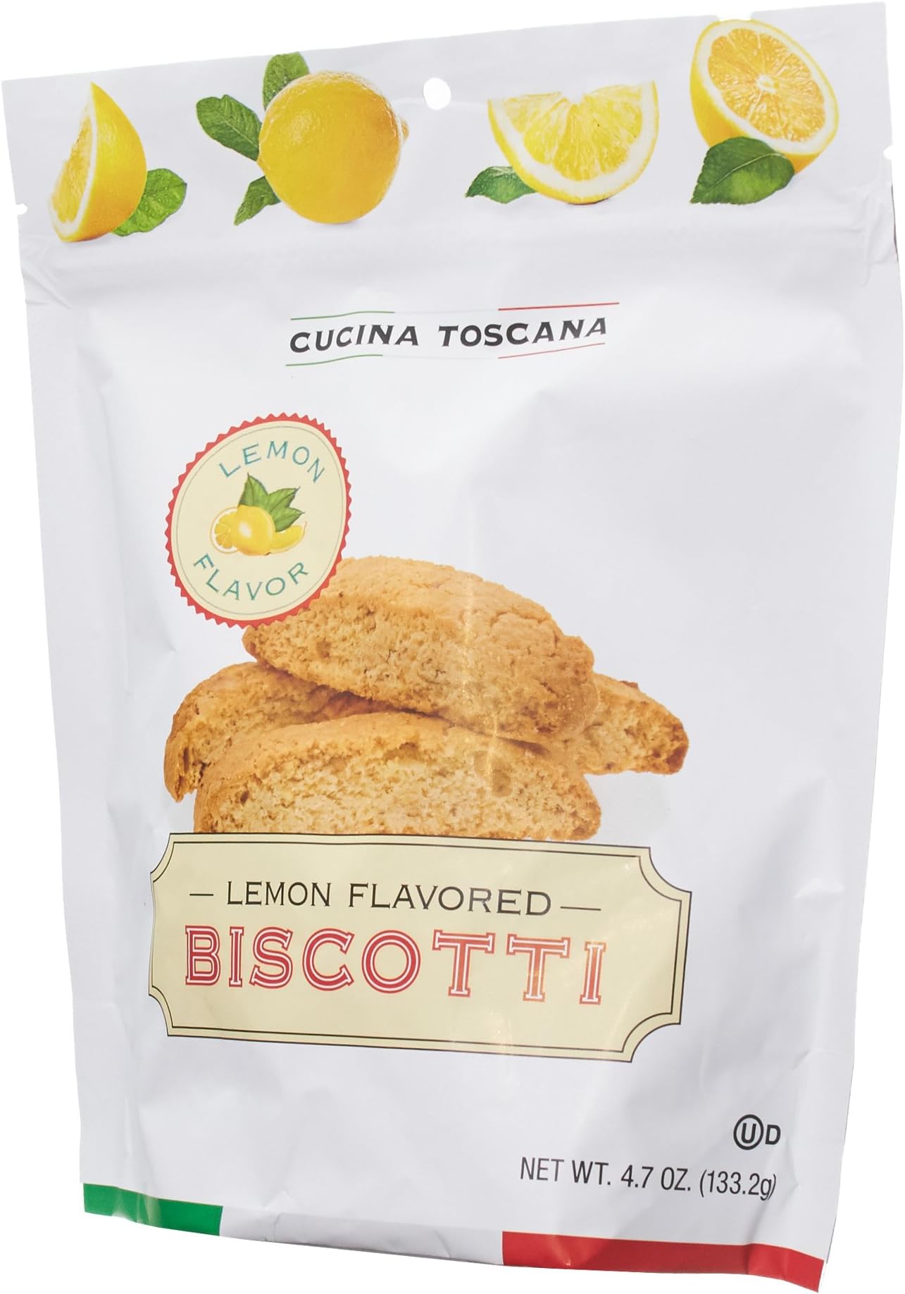 La Collina Toscana Cucina Lemon Biscotti Cookies Kosher Resealable Bag 4.7 ounces