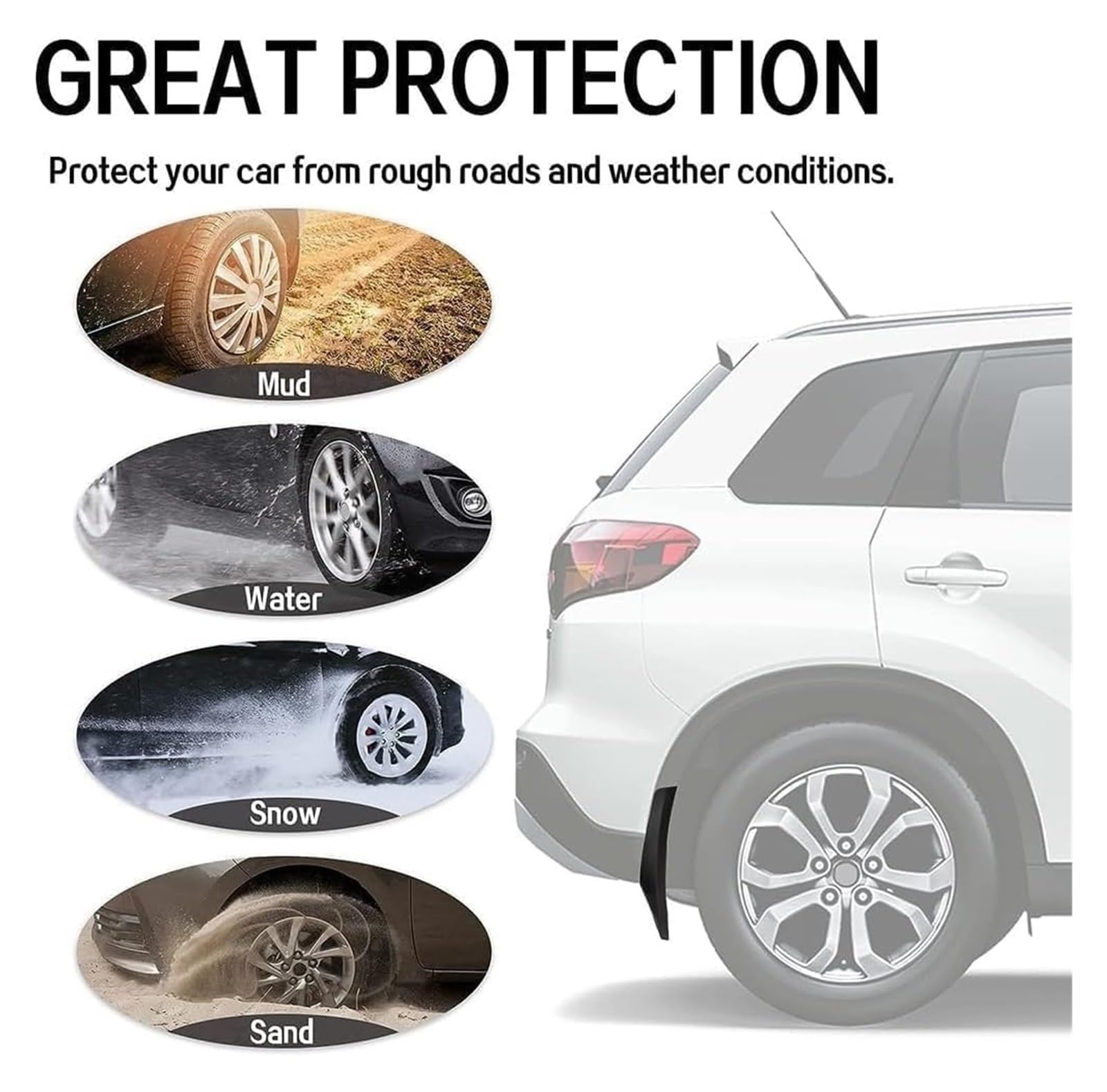 Anteriori Posteriori Parafanghi Set Per Wrangler JL 2018 2019 2020 2021 Paraspruzzi Parafango Anteriore Posteriore Protezione Completa Auto | []
