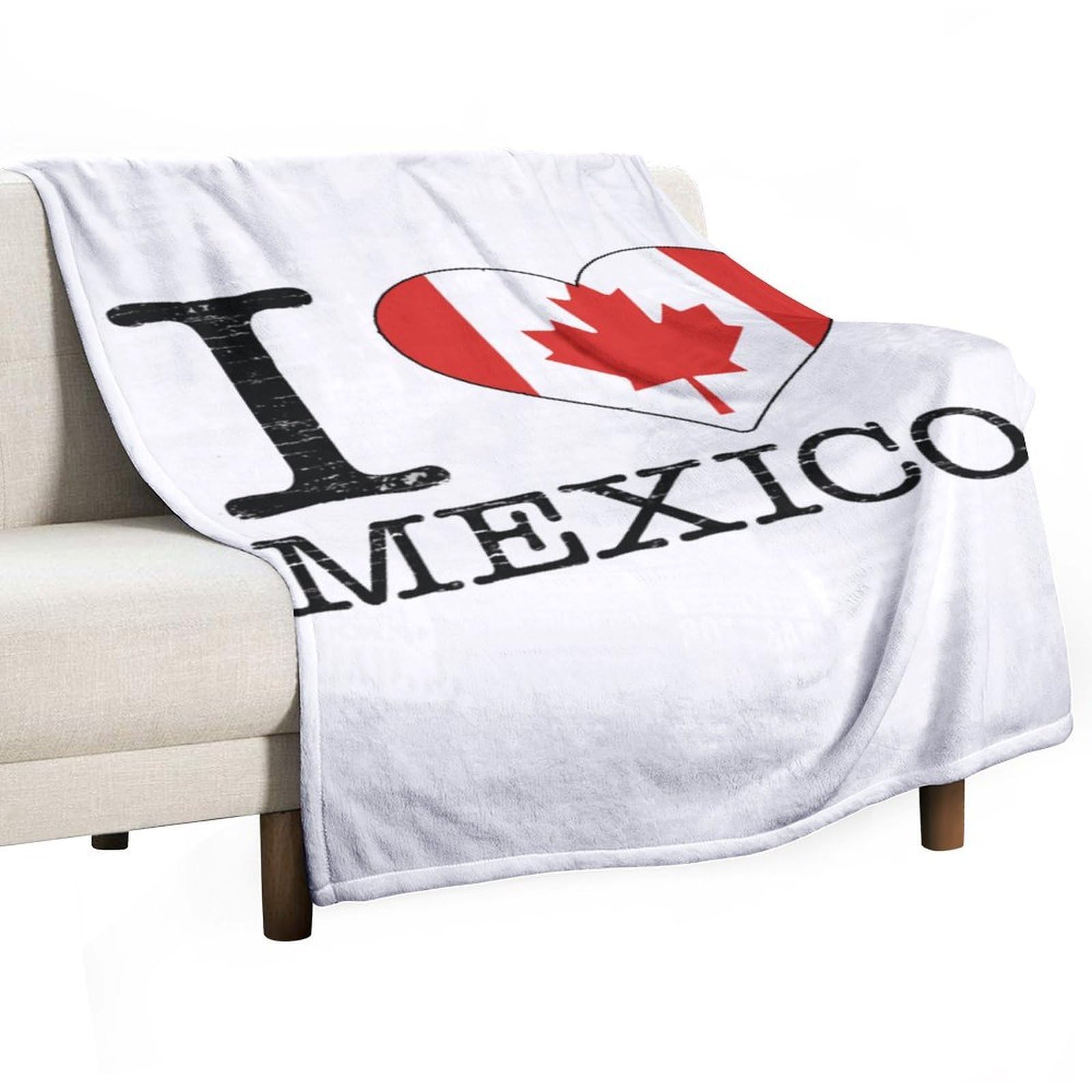 CGSBNGHA I Love Canada Mexico Flannel Fleece Blanket Lightweight Soft Throw Blankets for Sofa Couch Bed Chair