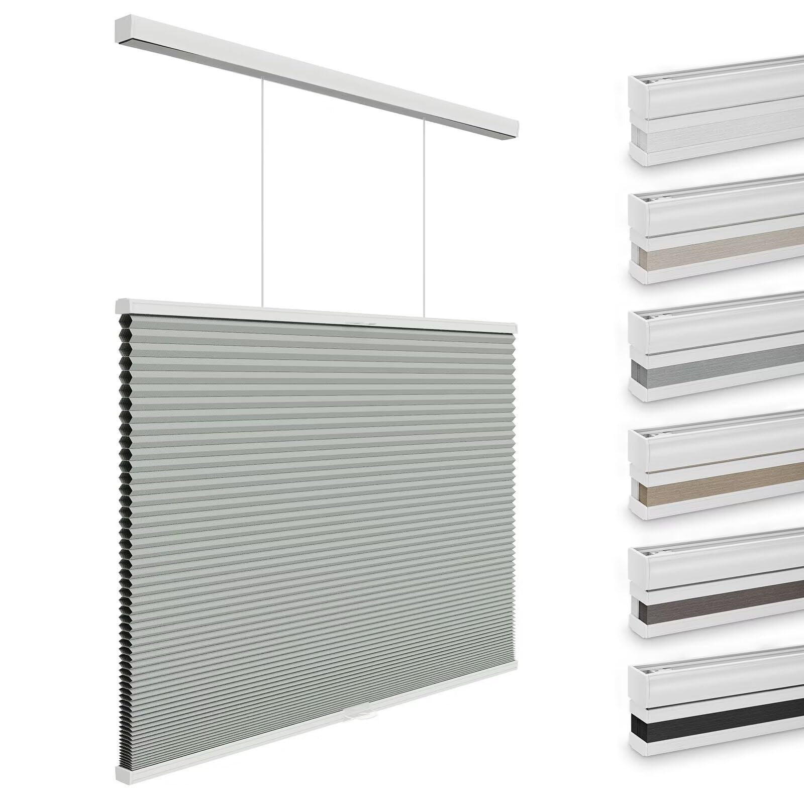 Changshade Blackout Cellular Shades Cordless, Top Down Bottom Up Blinds for Windows, 1.5" Single Cell Pleated Honeycomb Window Shades for Bedroom, Child Room,24" Width x50 Height,Gray