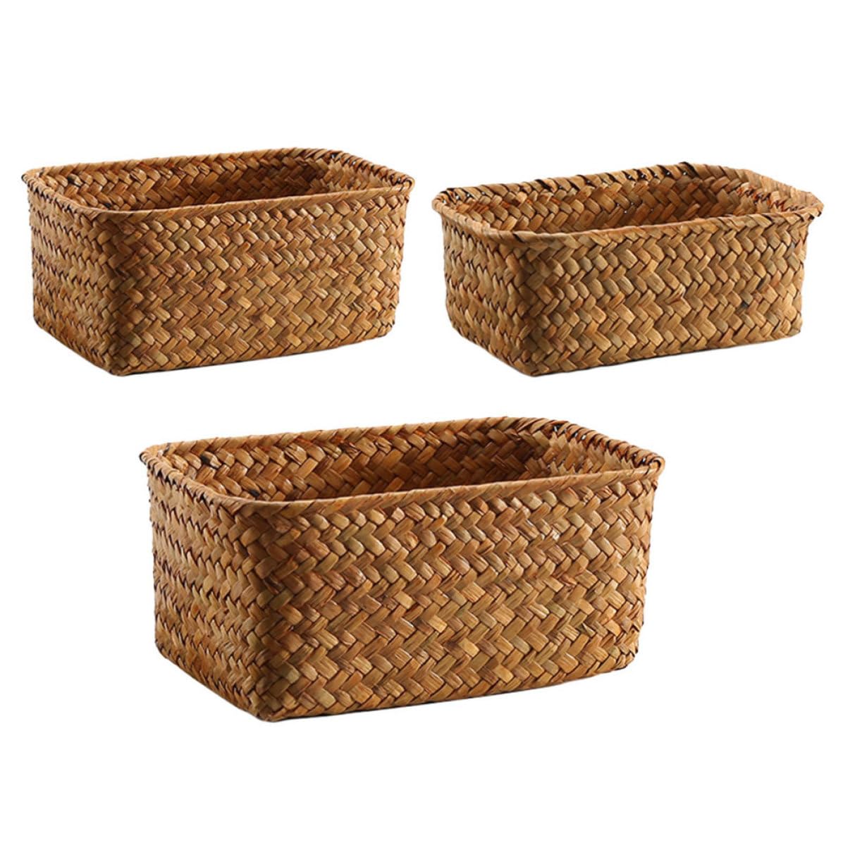 Panier en paille tressée haut de gamme design naturel minimaliste pour maison