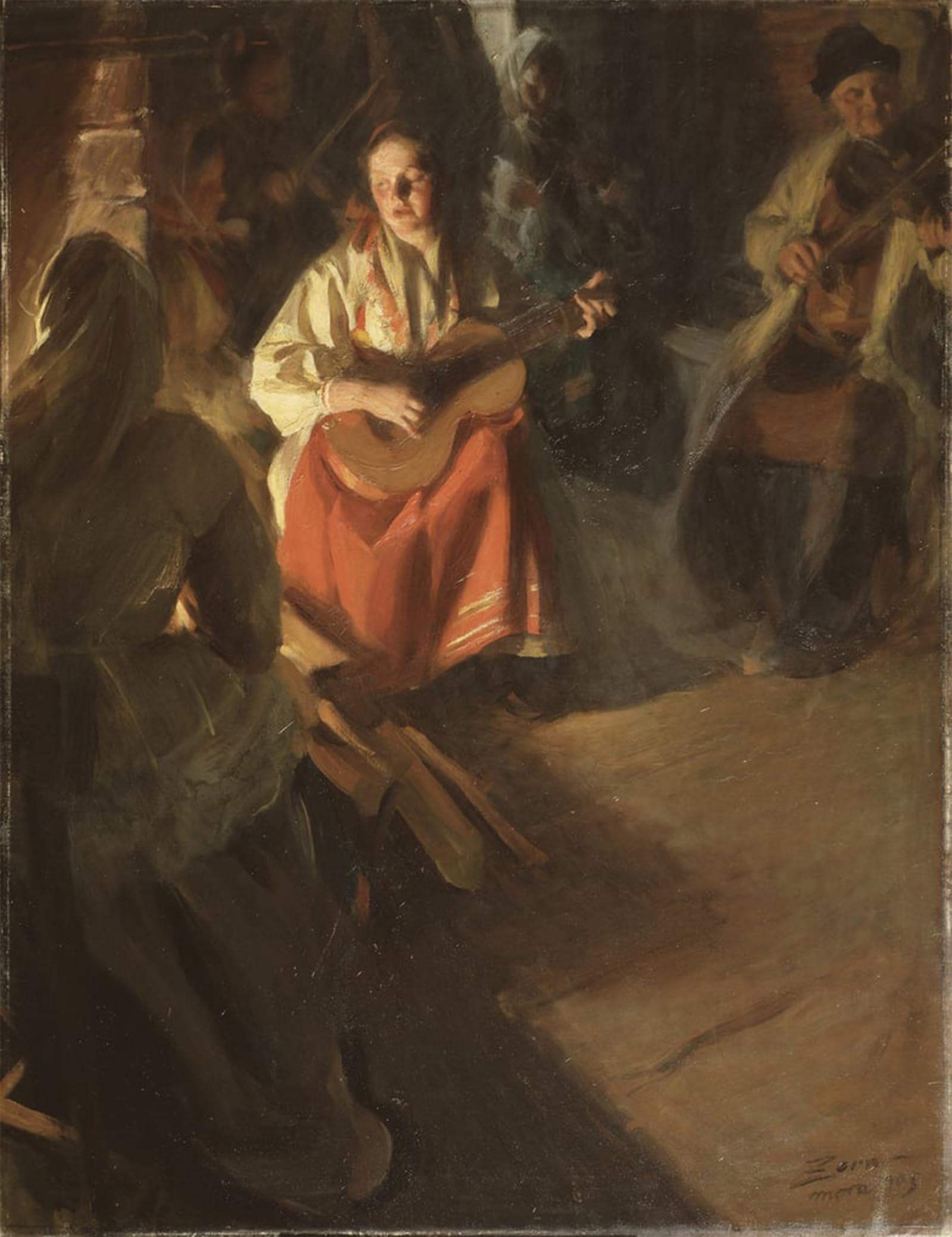 POSTERIIk Vintage Classic Picture Landscape Artwork A Musical Family by Anders Leonard Zorn Portrait Canvas Painting for Office Home Decor 60x90cm