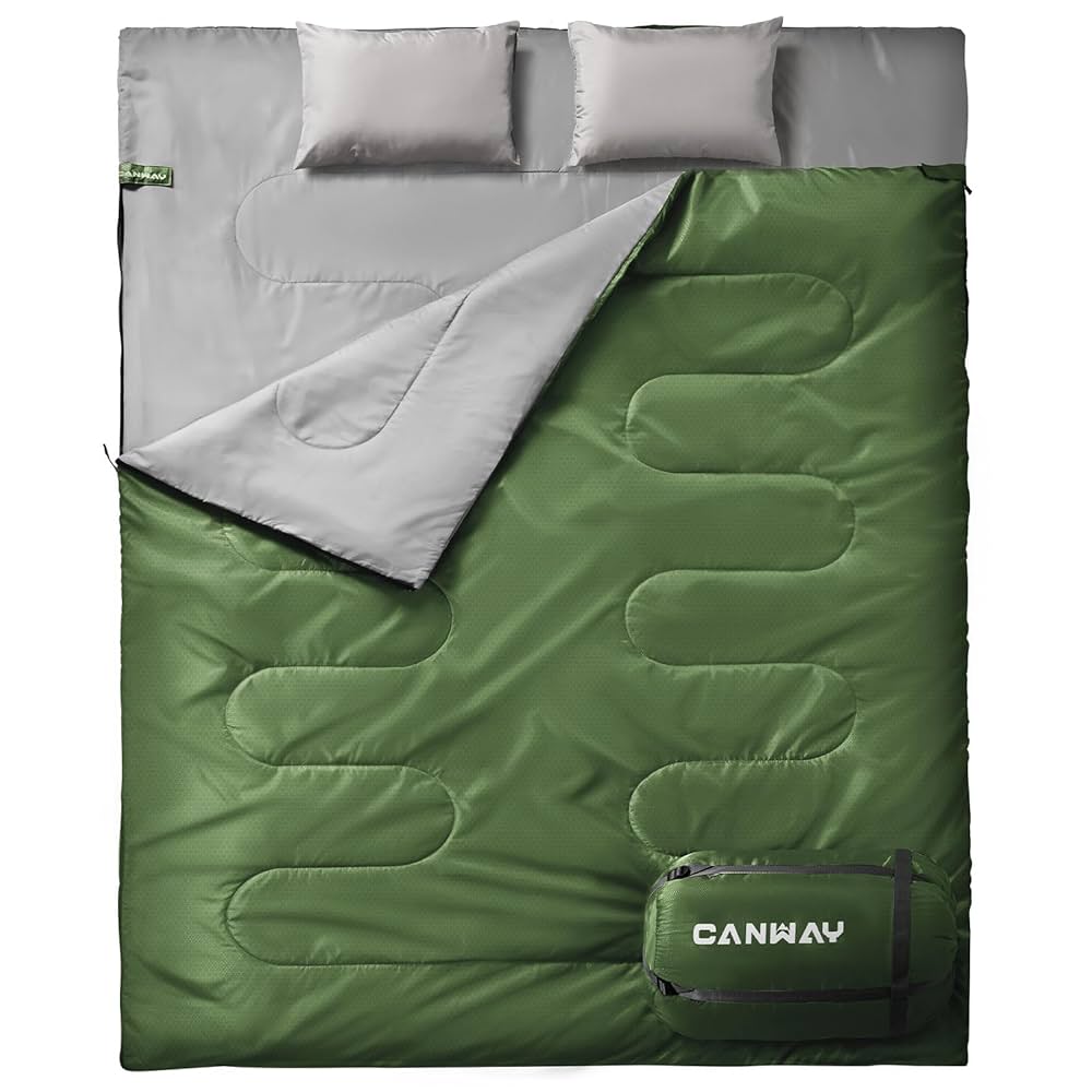 Amazon.co.jp: CANWAY 寝袋 2人用 防水シュラフ スリーピング