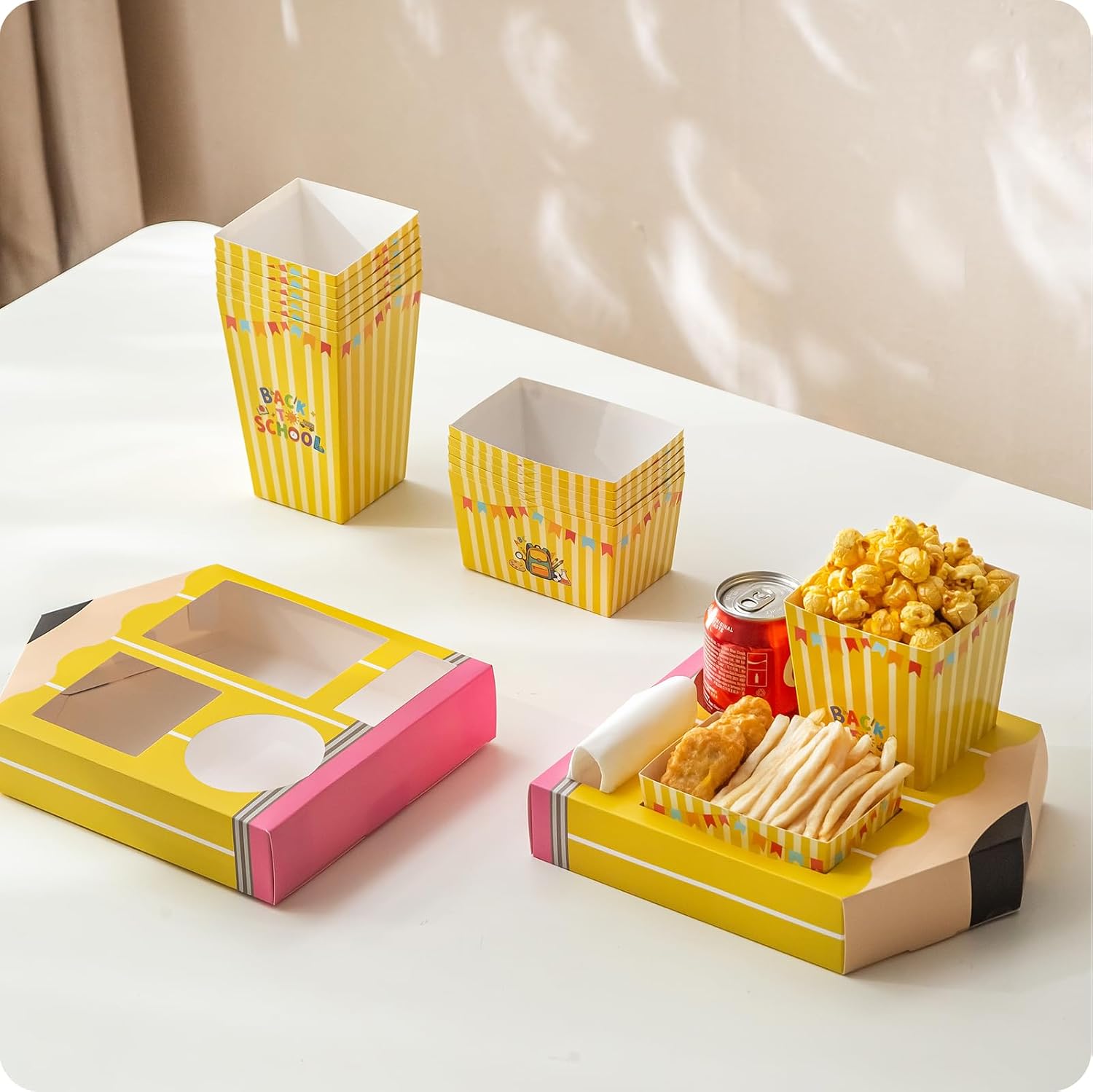 Baffect Small Movie Night Snack Trays 64pcs for Back to School Party