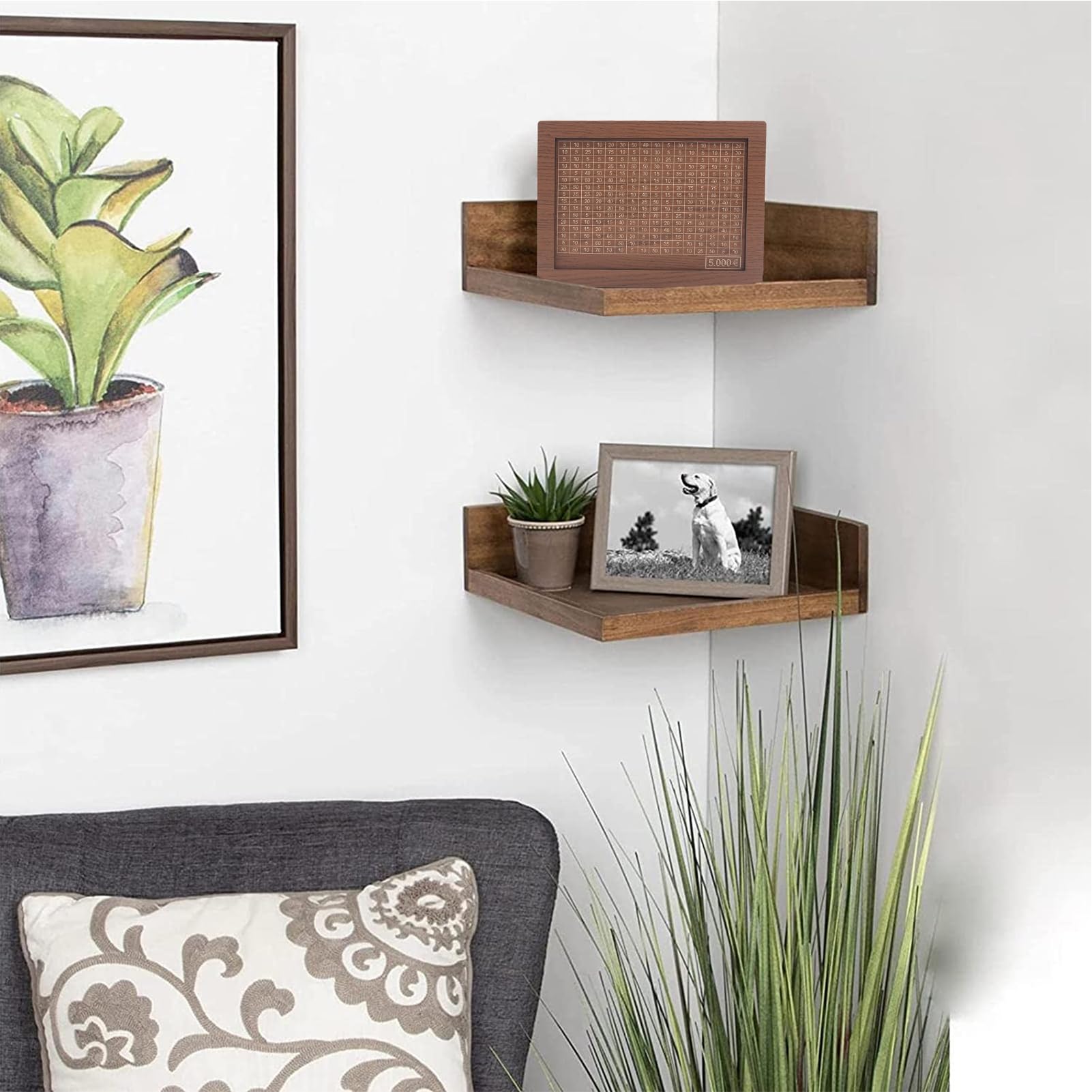 Hucha para Ayudar a Los Niños a Desarrollar el Hábito de Ahorro,Hucha Madera con Objetivos de Ahorro y Cifras para Comprobar,Hucha con Contador para Decorar de Madera -5000 €