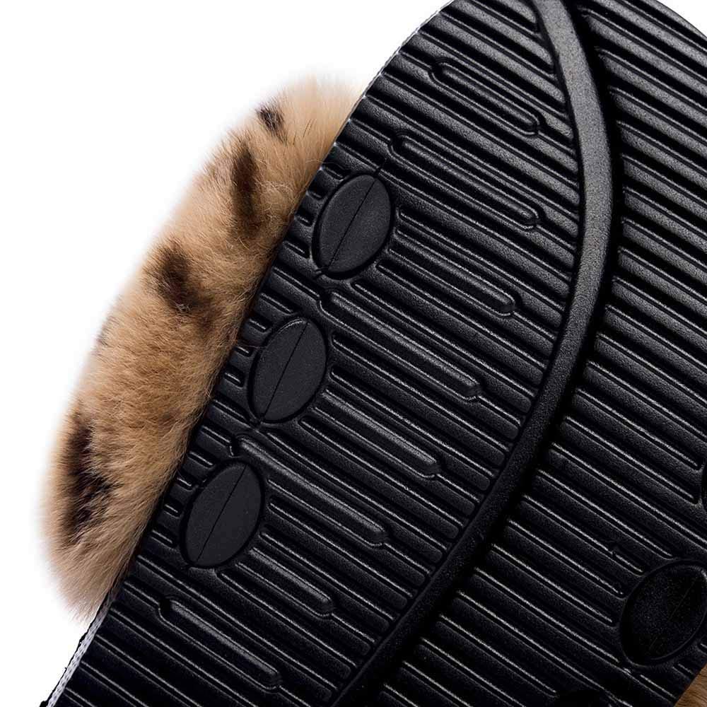 Chanclas para Mujer,Pantuflas de Piel,cálidas,cómodas,Suaves para Mujeres