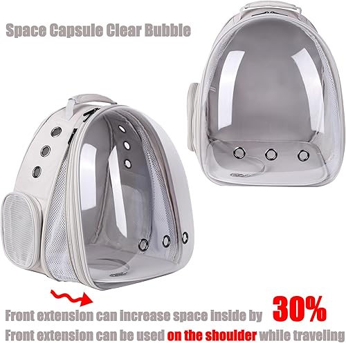 Miniatura 77 de Mochila grande con frontal expandible para gatos, apta para hasta 20 libras, mochila transportadora de mascotas tipo cápsula espacial para gatos