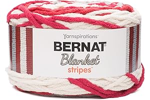 Bernat Blanket Stripes Yarn in Fiery Red: Cozy and Captivating Chunky Yarn