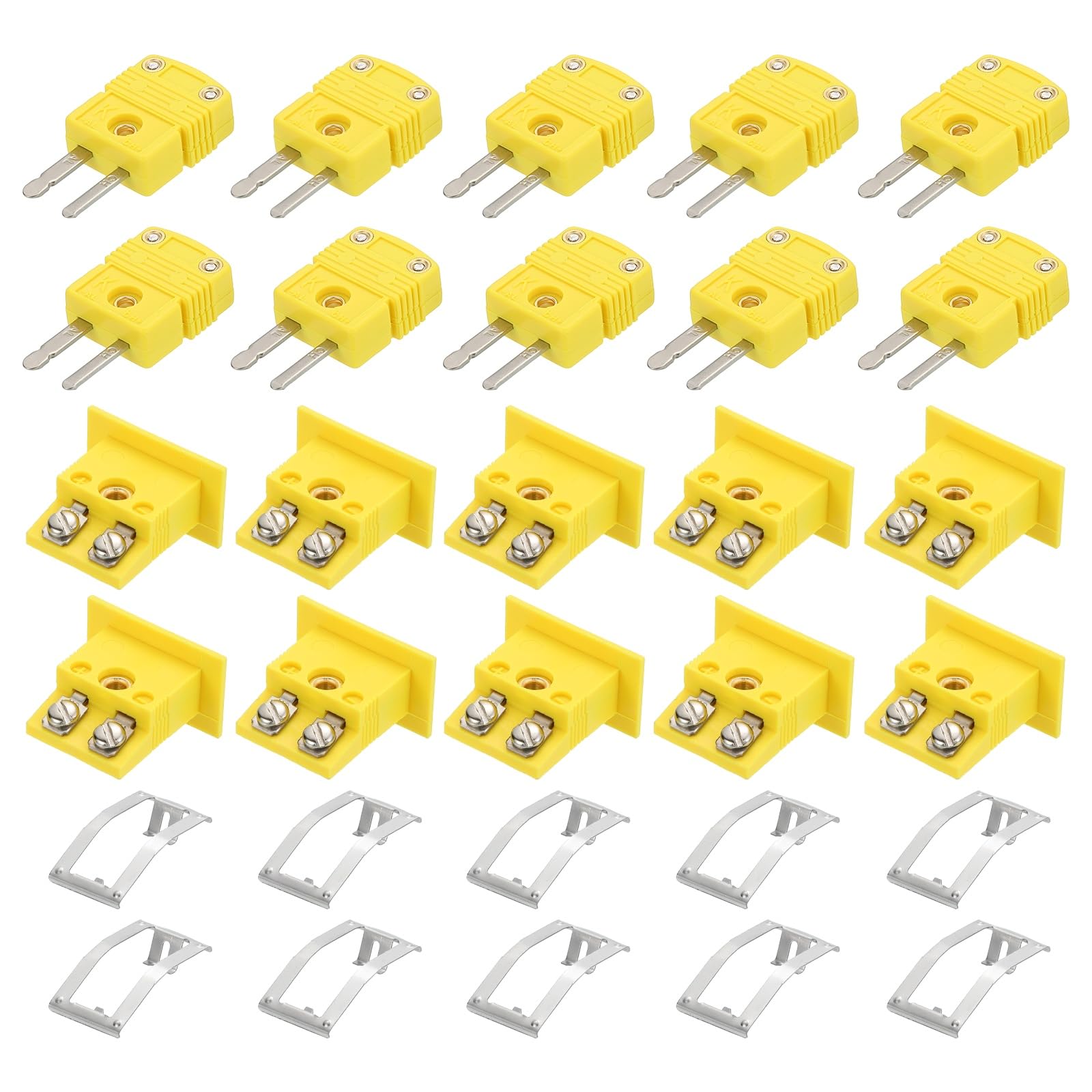 QUARKZMAN Connecteurs De Fil Thermocouple Type K Fiche Mâle Avec Mini Prise Panneau Montable 220°C(428°F) Pour Capteur Thermocouple 10 Jeu