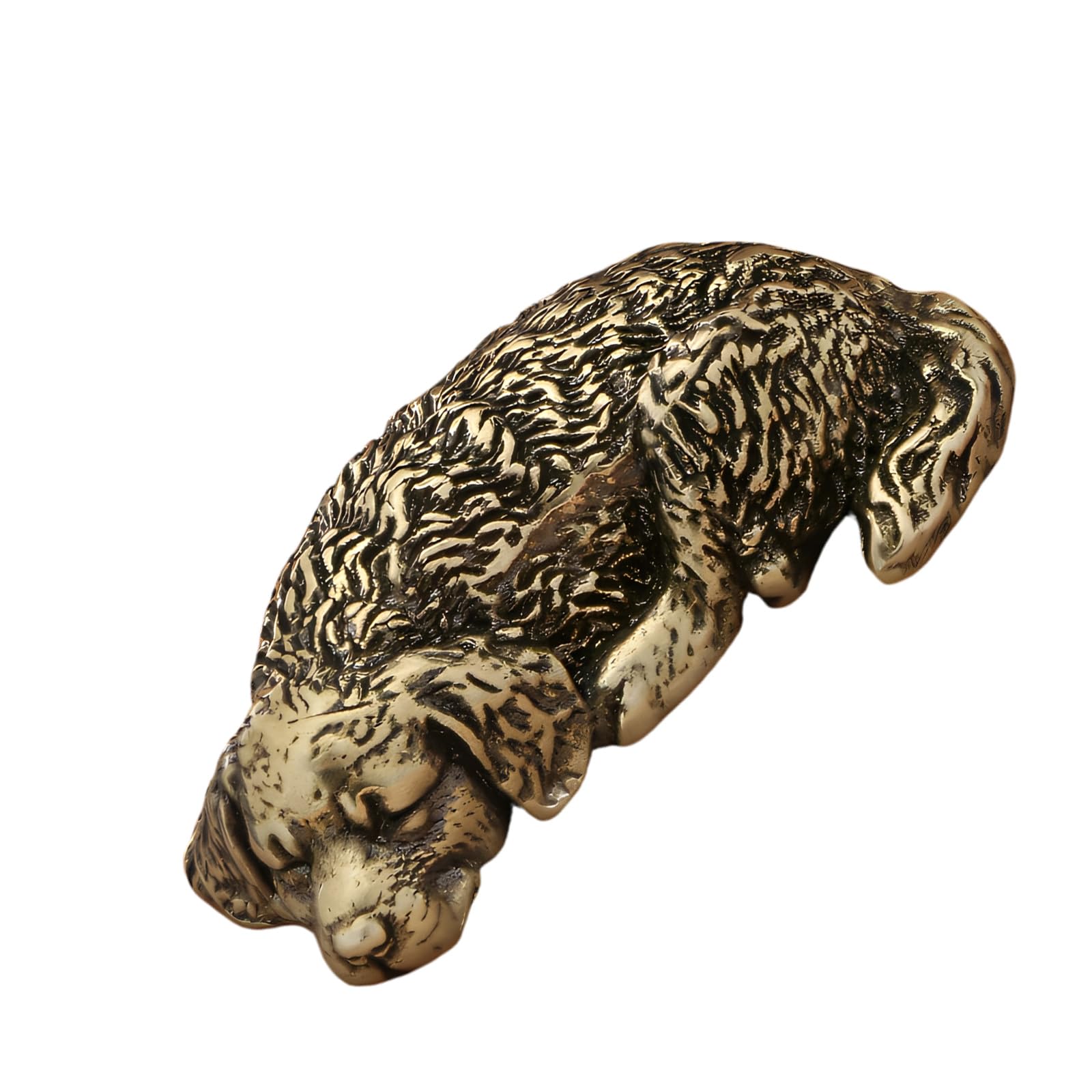 Kaeltsyn Brass Animal Statues Dog Figurine Sculptures Ornament for Bookshelf Cabinet Home Decors Tabletop Centerpieces Gift Metal Animal Figurine