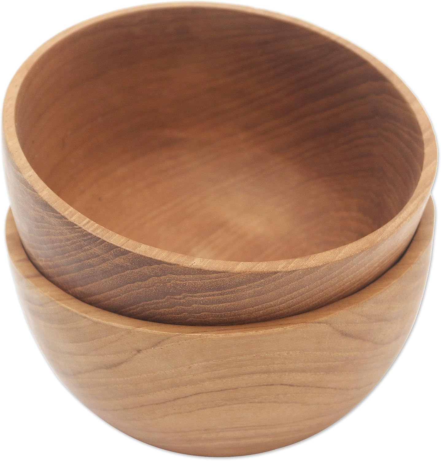 NOVICA Artisan Handmade Teak Wood Bowls Dinner from Bali Pair Brown Indonesia Tableware Dinnerware Natural Materials [ 2.8in H x 5in Diam. 13 Oz.] ' Dinner Duo' Pair