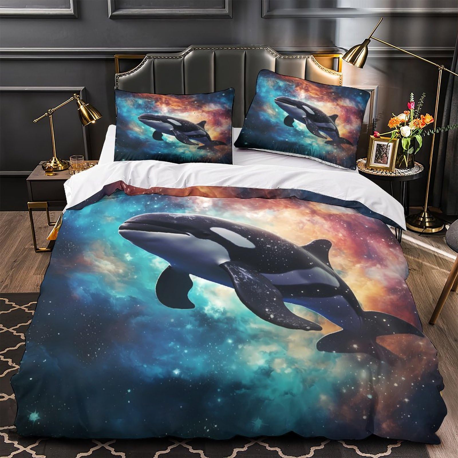 Housse de couette orque imprimé 3D parure lit enfant hypoallergénique