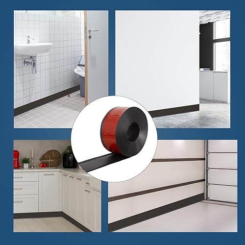 Miniatura 6 de YUZZY Moldura para zócalo, 4 pulgadas de ancho x 40 pies de largo, base de pared de vinilo autoadhesivo flexible, base de pared de goma para